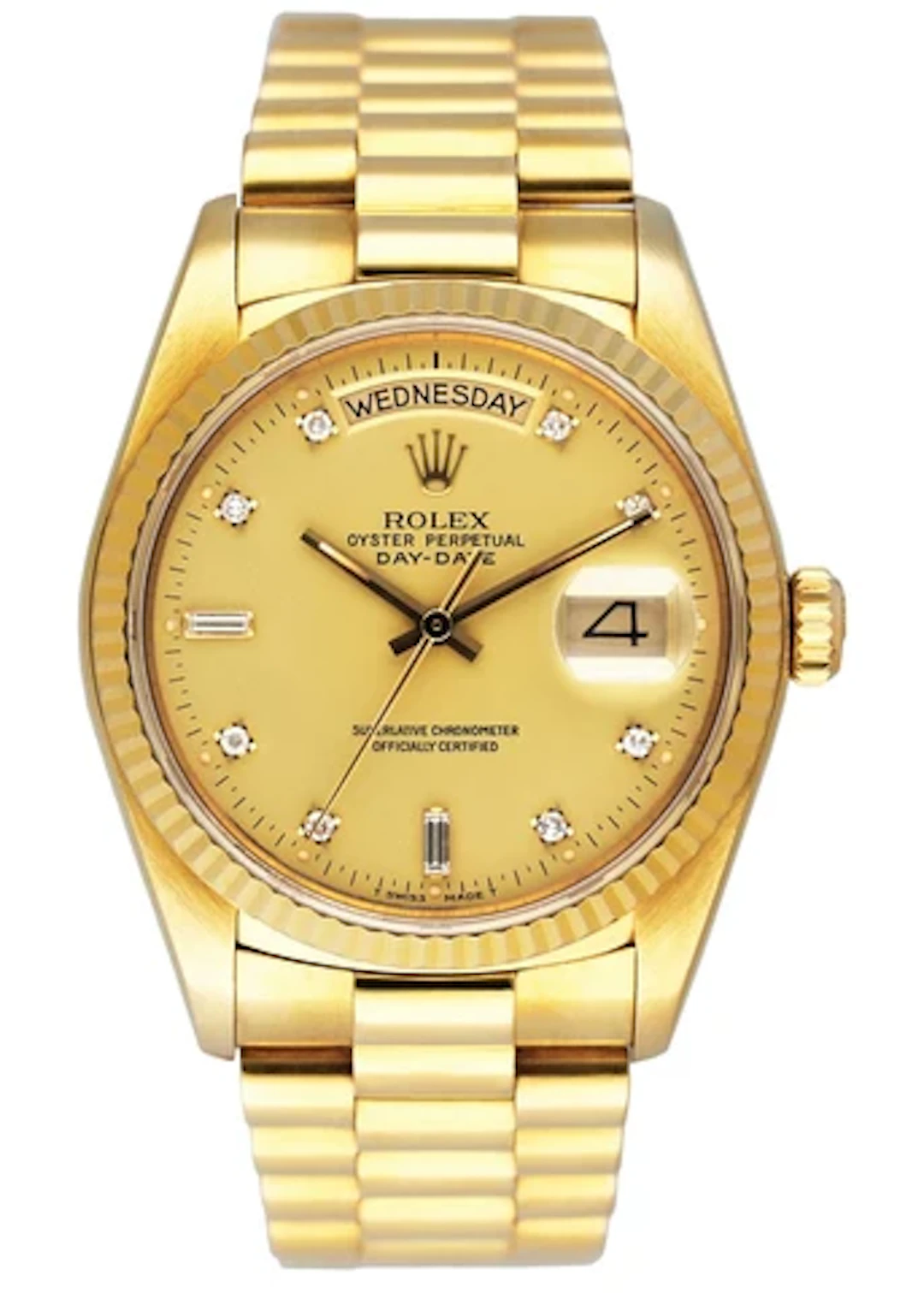 Rolex Day Date 18038 Diamond Dial Mens Watch