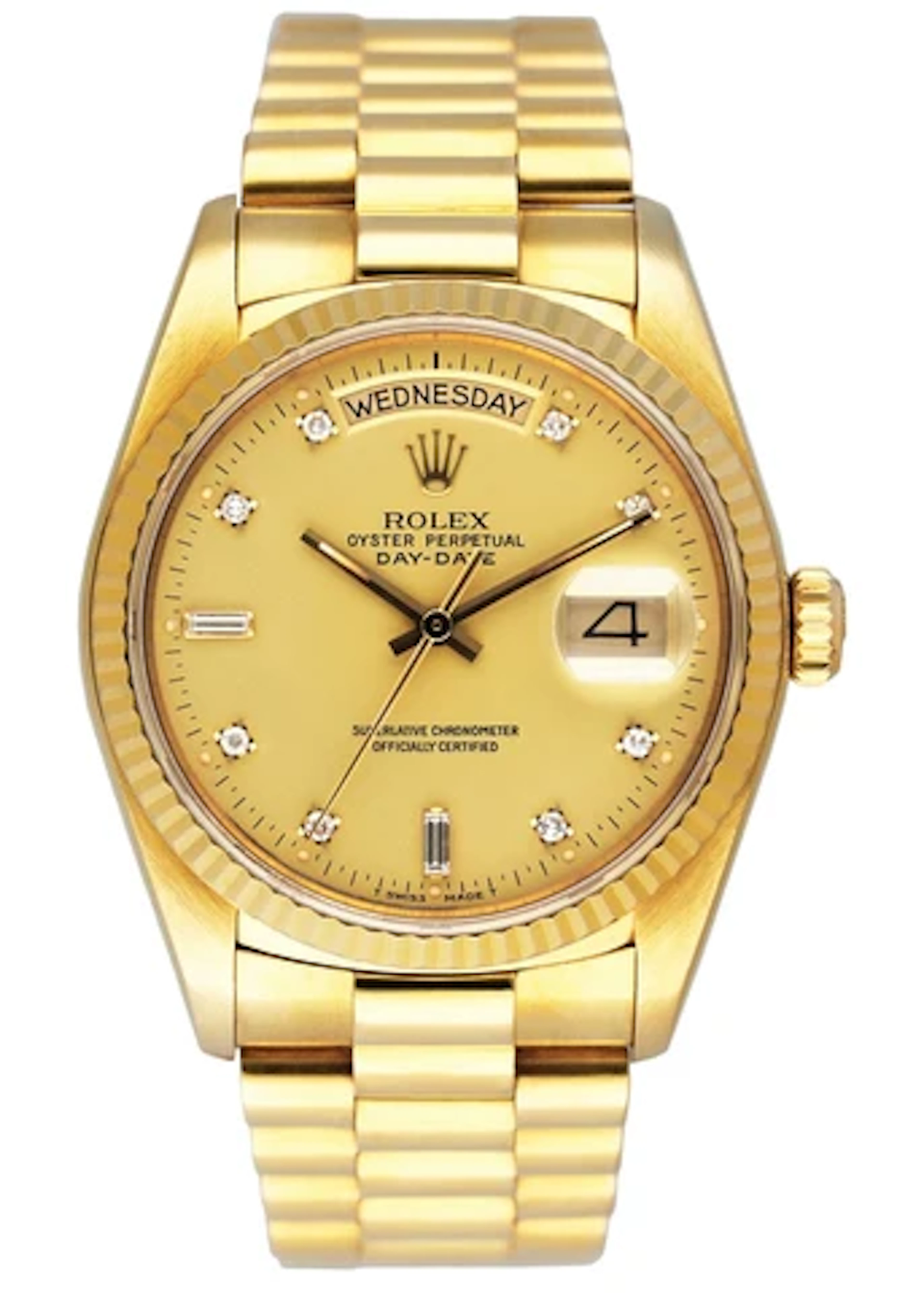 Rolex Day Date 18038 Diamond Dial Mens Watch