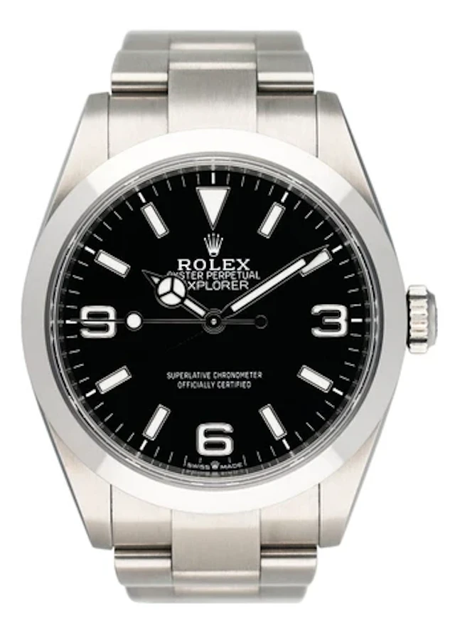 Rolex Explorer 40 224270 Black Dial Steel Mens Watch Box Papers
