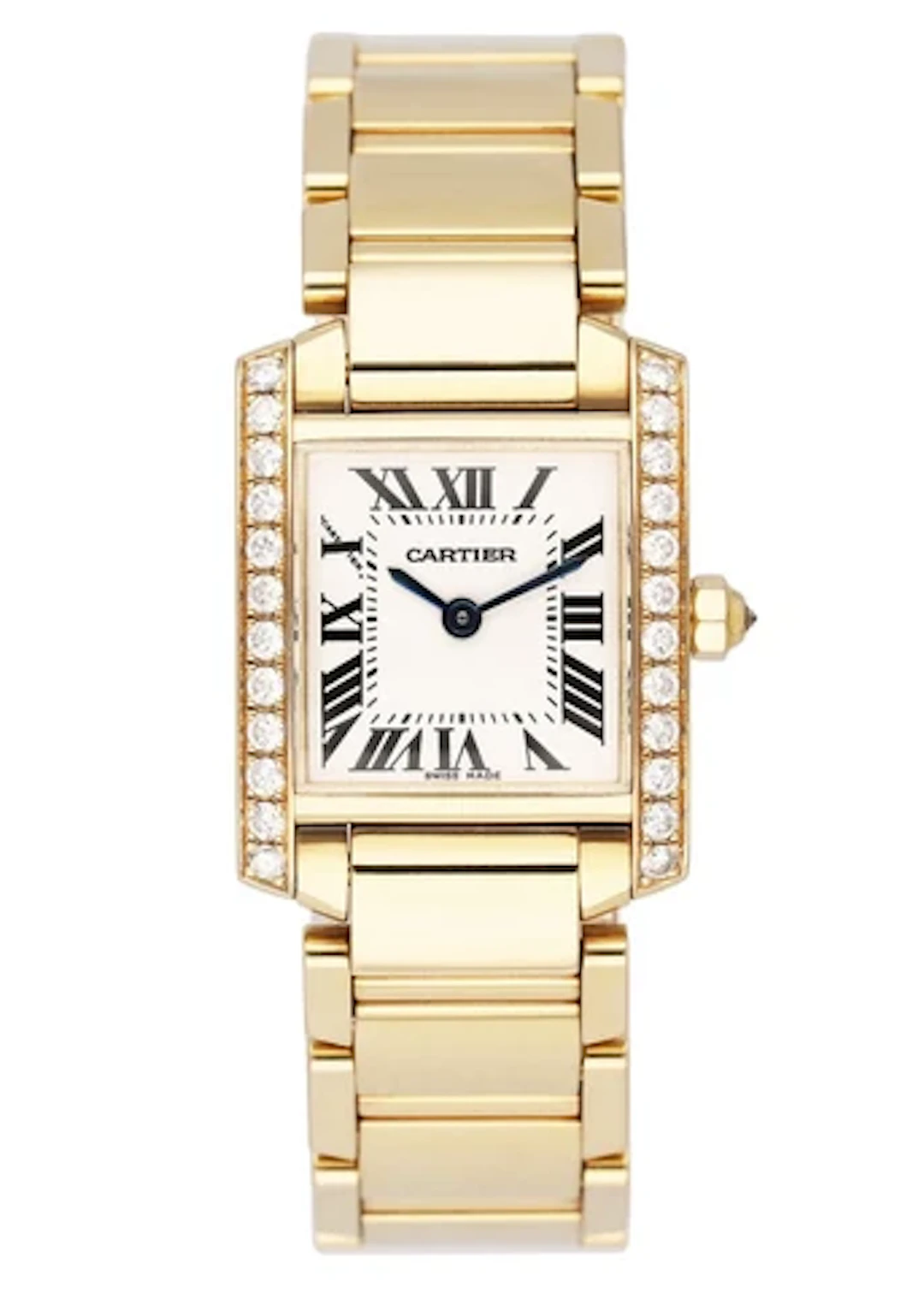 Cartier Tank Francaise WE1001R8 Diamond 18k Yellow Gold Ladies Watch