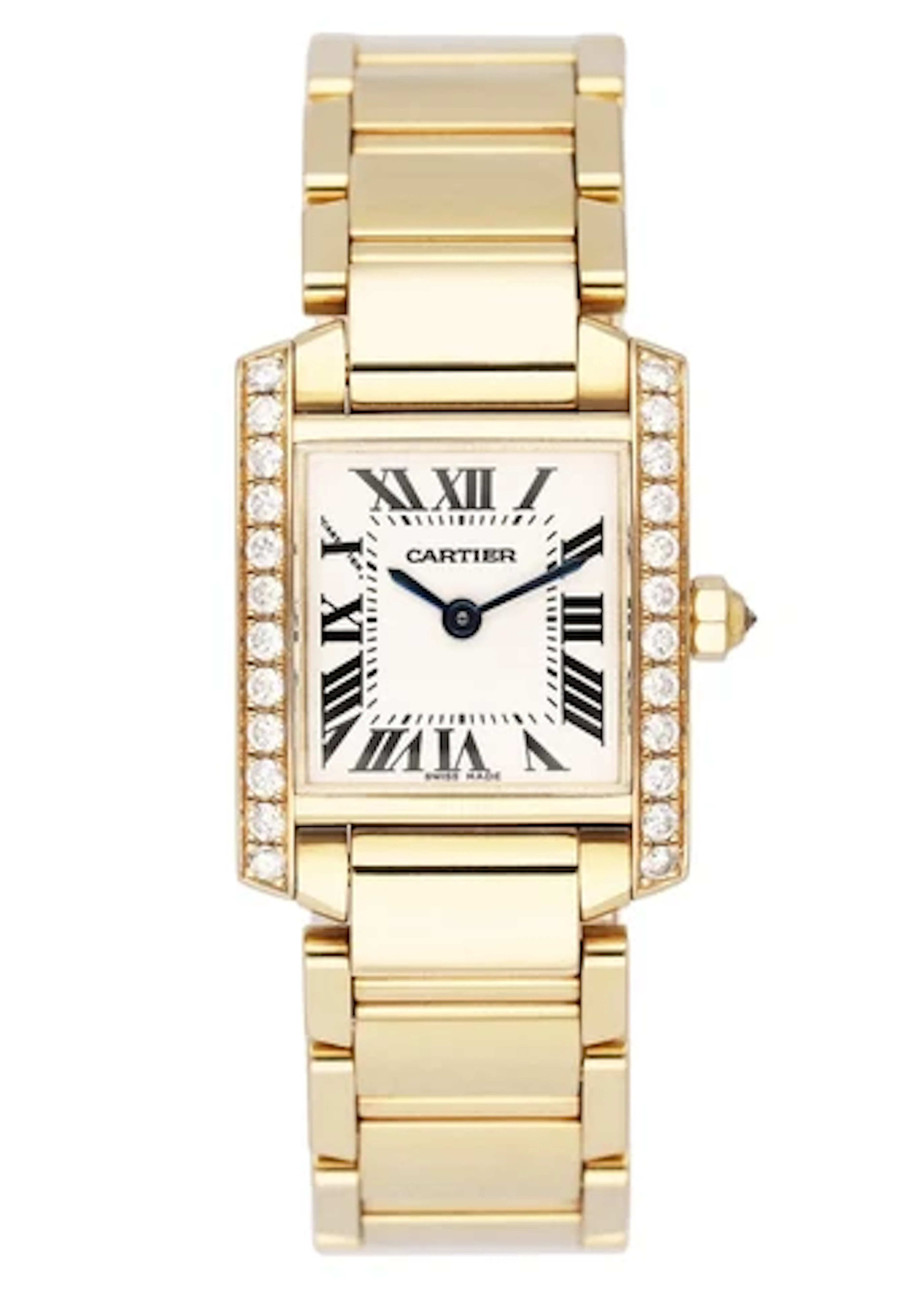 Cartier Tank Francaise WE1001R8 Diamond 18k Yellow Gold Ladies Watch