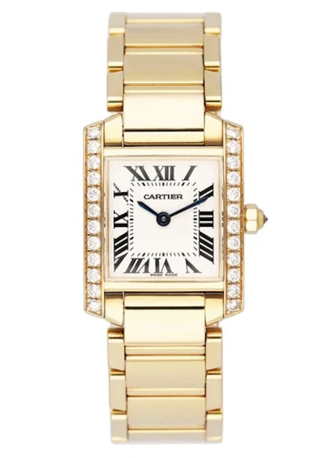 Cartier Tank Francaise WE1001R8 Diamond 18k Yellow Gold Ladies Watch