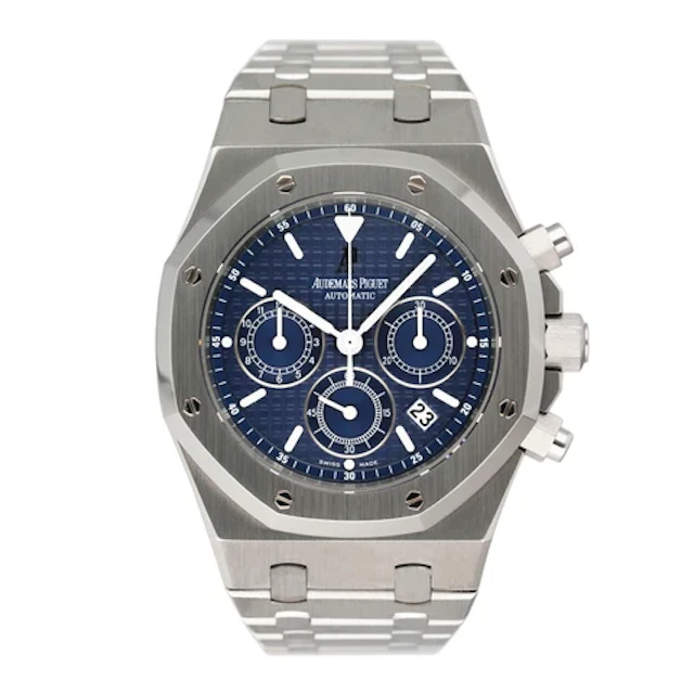Audemars Piguet Royal Oak 25860ST Blue Dial Mens Watch Box Papers
