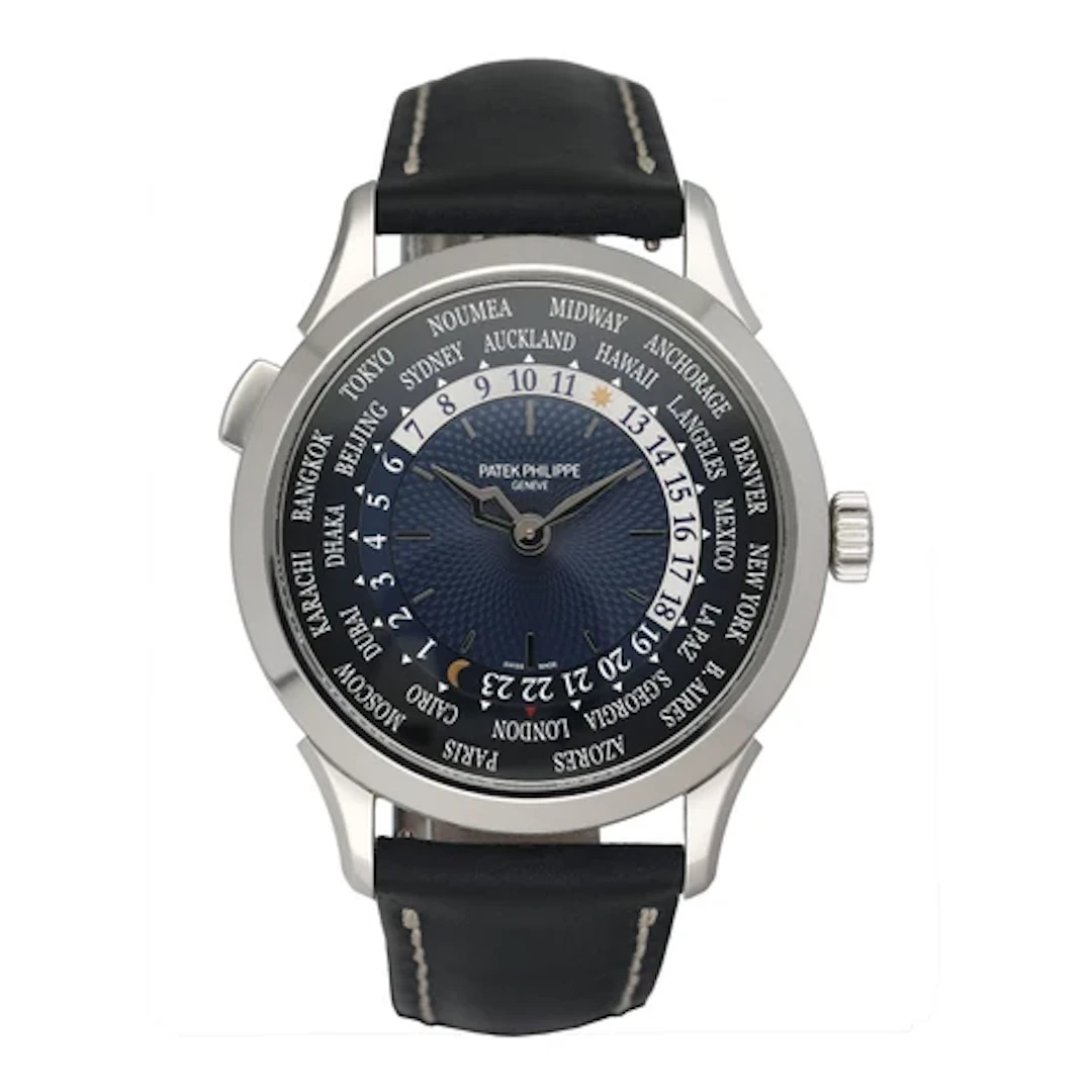 Patek Philippe Complications World Time 5230P Blue Dial Mens Watch Box Papers