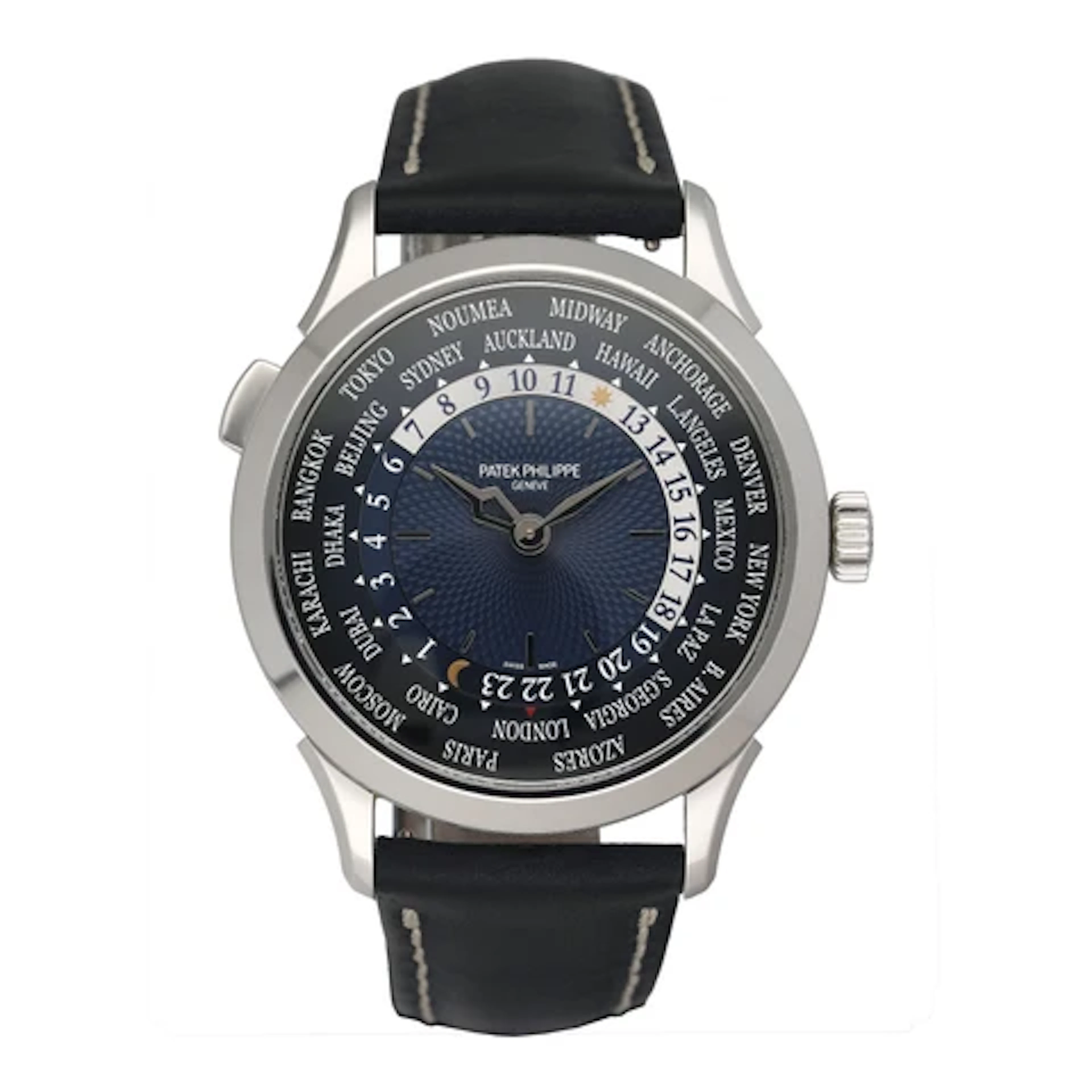 Patek Philippe Complications World Time 5230P Blue Dial Mens Watch Box Papers