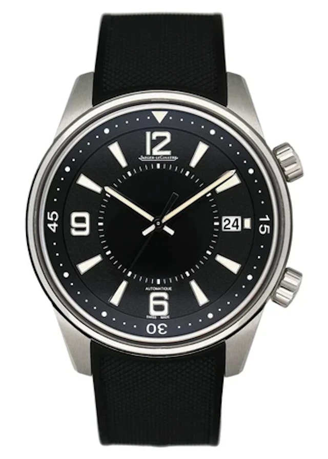 Jaeger Lecoultre Polaris Date Q9068670 Black Dial Mens Watch Box Papers