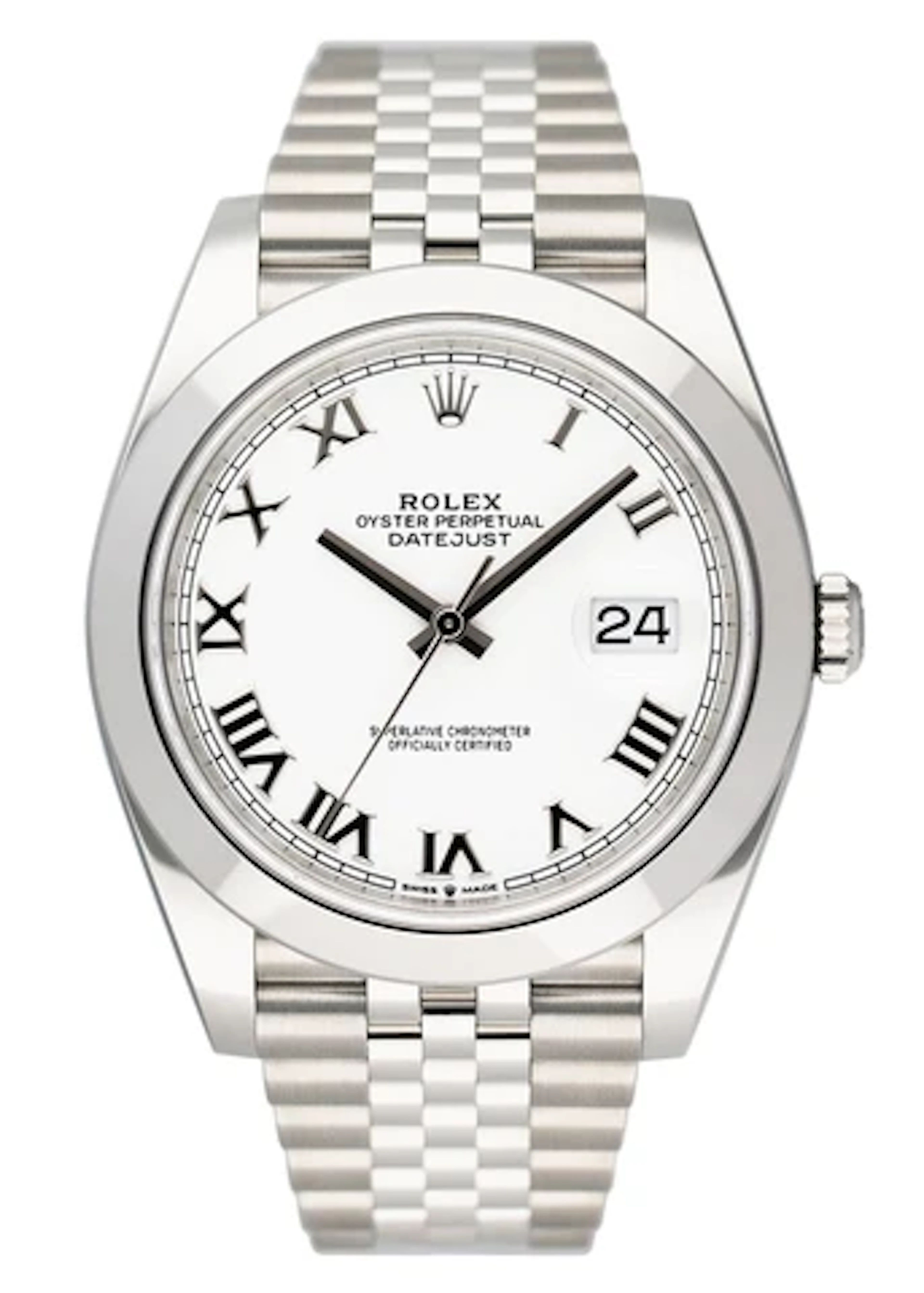 Rolex Datejust 41 126300 White Roman Dial Mens Watch Box Papers