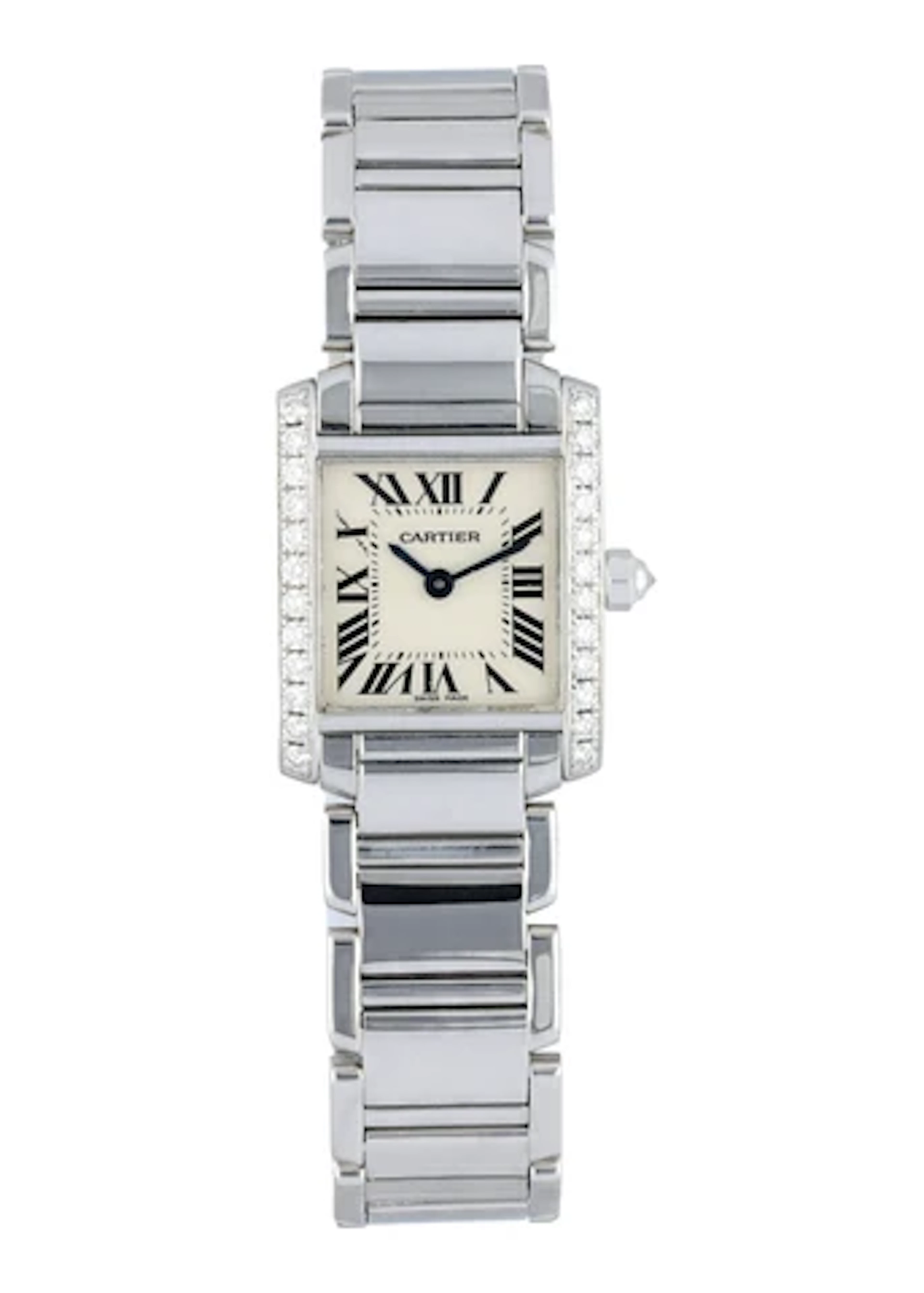 Cartier Tank Francaise 2403 White Gold Diamond Ladies Watch