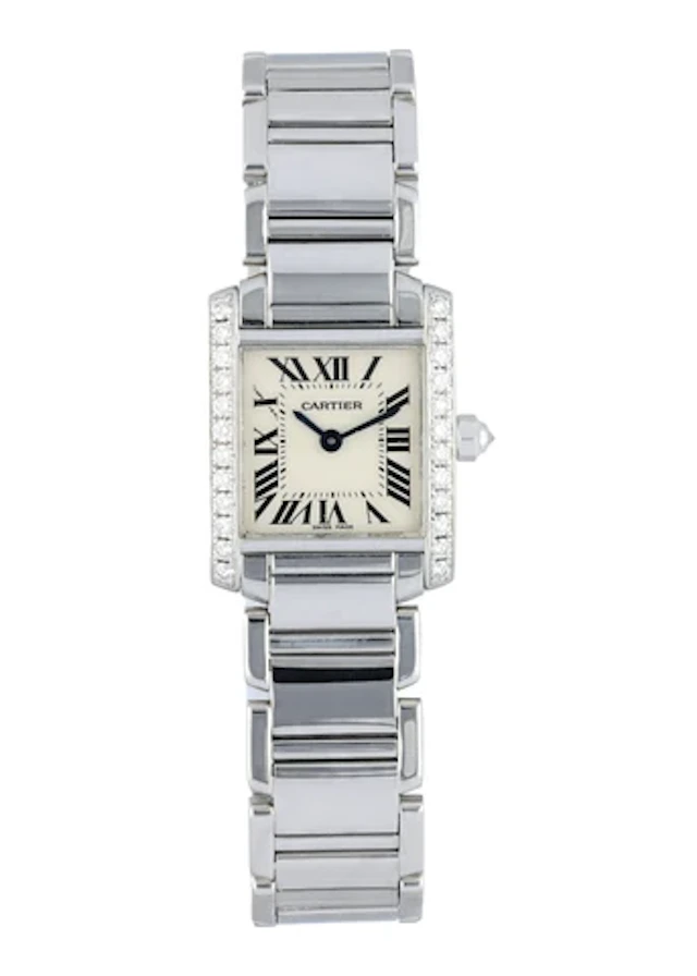 Cartier Tank Francaise 2403 White Gold Diamond Ladies Watch