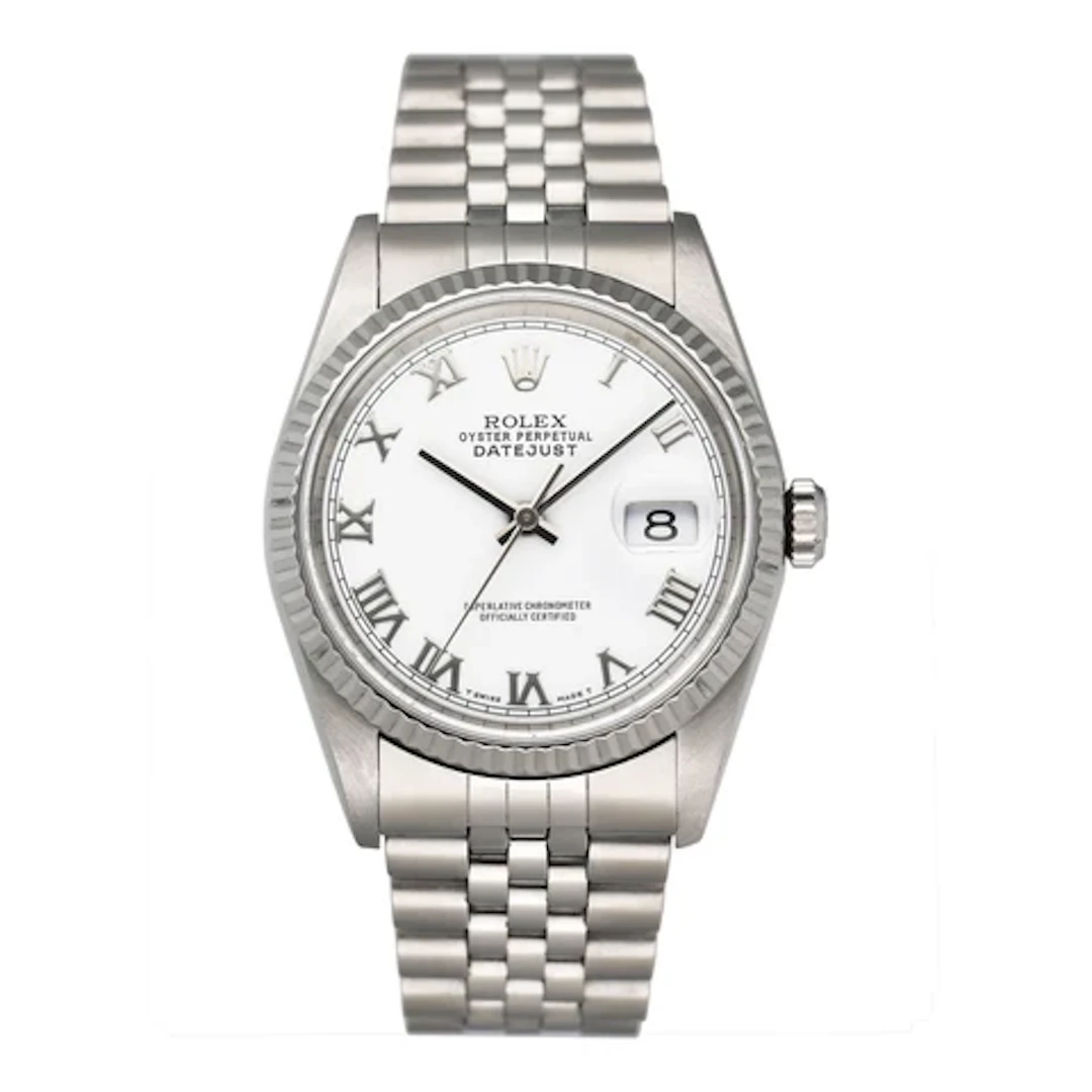 Rolex Datejust 16234 Roman White Dial Mens Watch