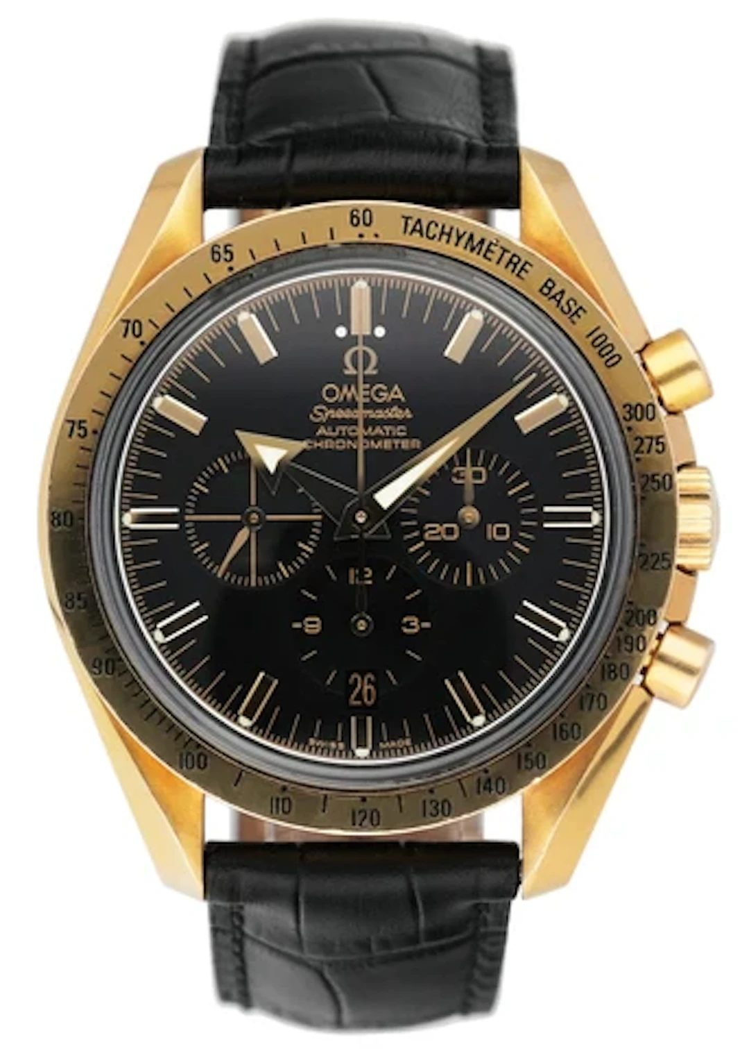 Omega Speedmaster Broad Arrow 3651.50.31 Yellow Gold Mens Watch