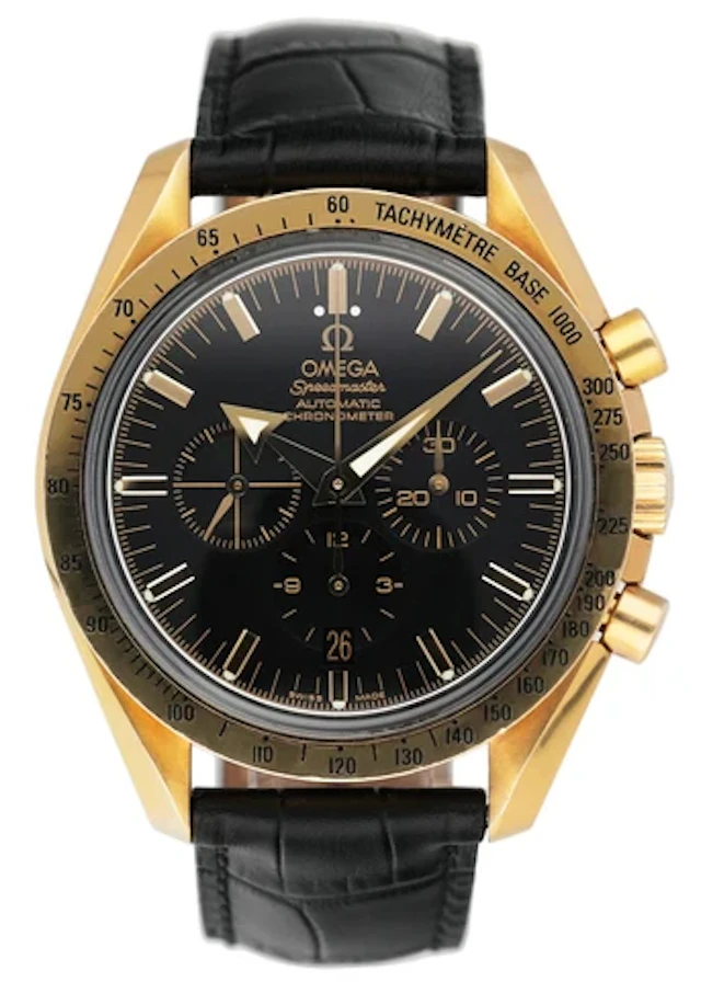 Omega Speedmaster Broad Arrow 3651.50.31 Yellow Gold Mens Watch