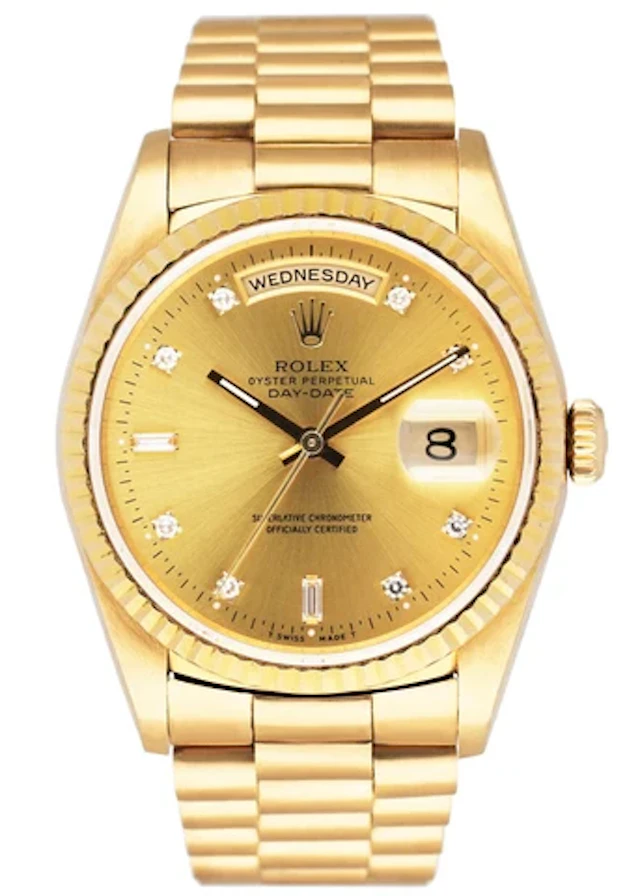 Rolex Day Date 18238 President Diamond Dial Mens Watch