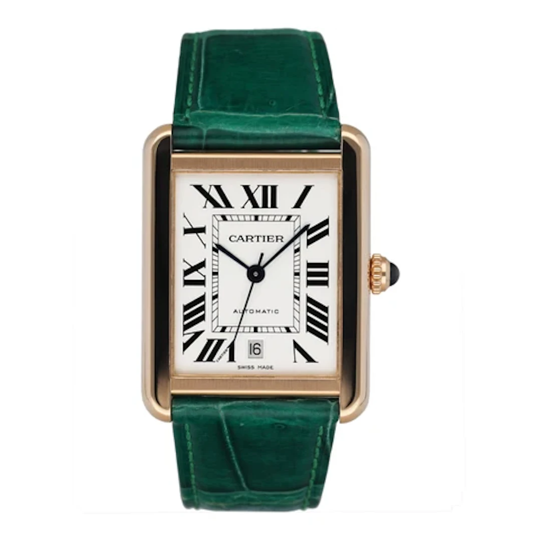 Cartier Tank Solo XL W5200026 18K Rose Gold Mens Watch Box Papers