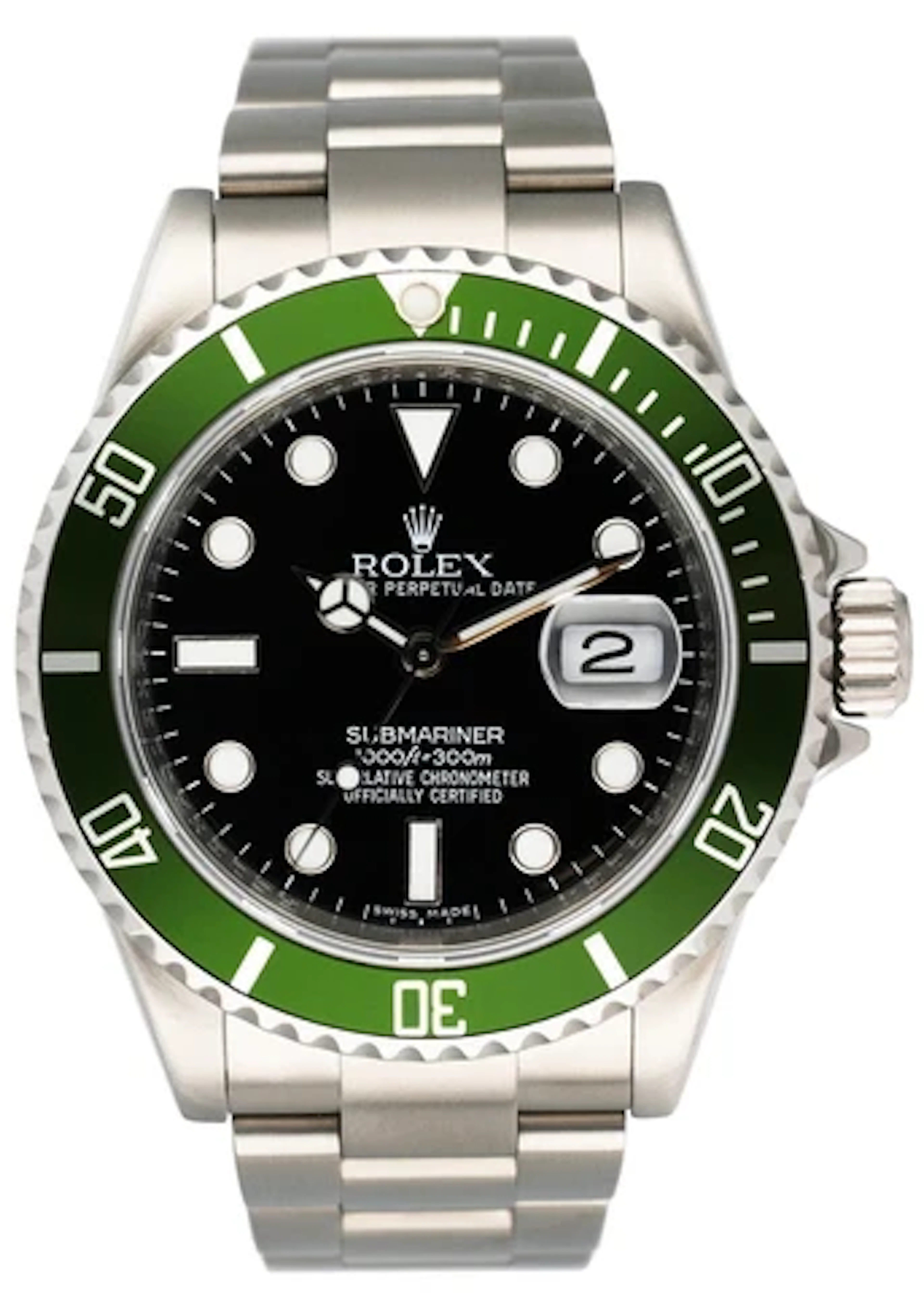 Rolex Submariner Date 16610LV Kermit Mens Watch Box Papers