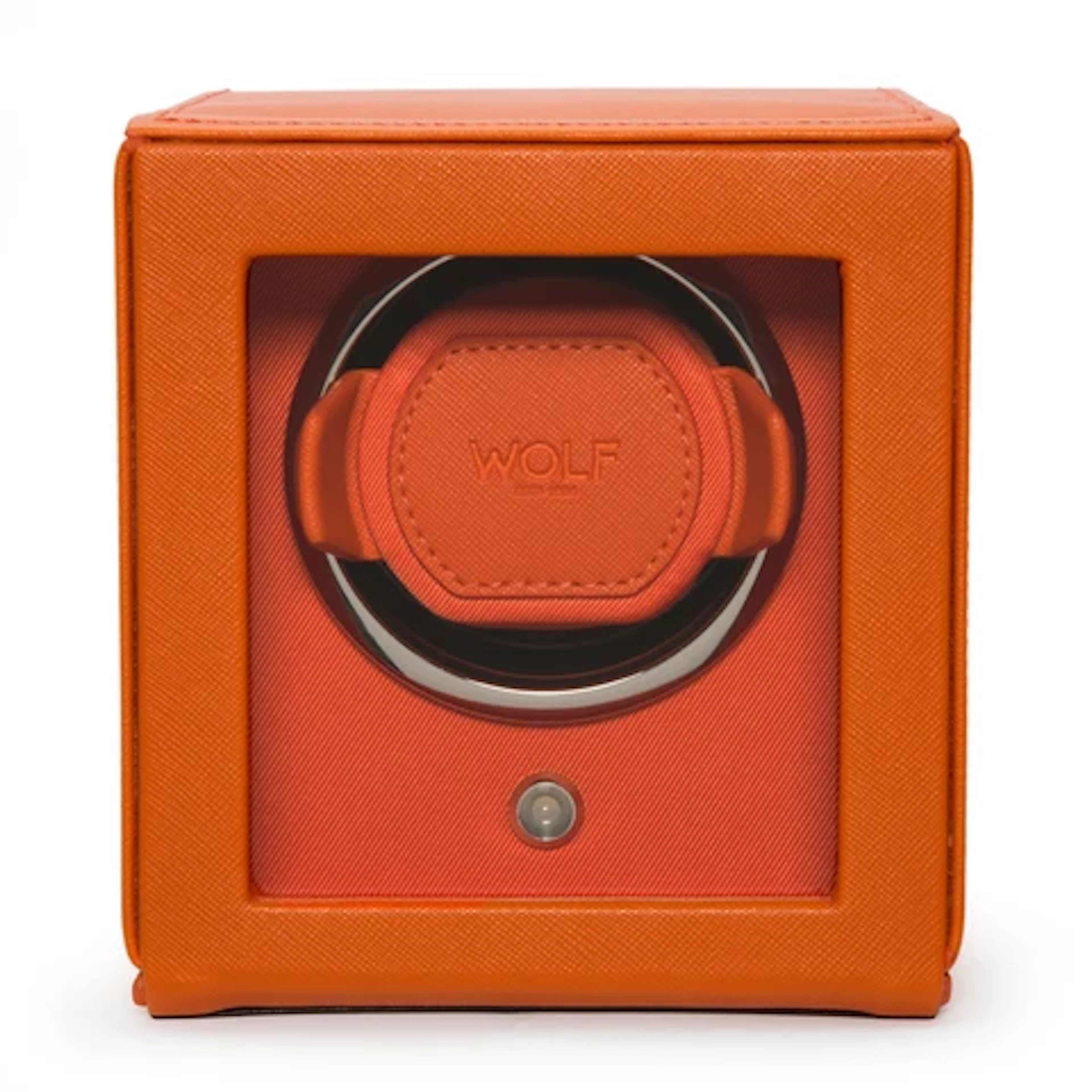 Cub Single Watch Winder with Cover - Orange