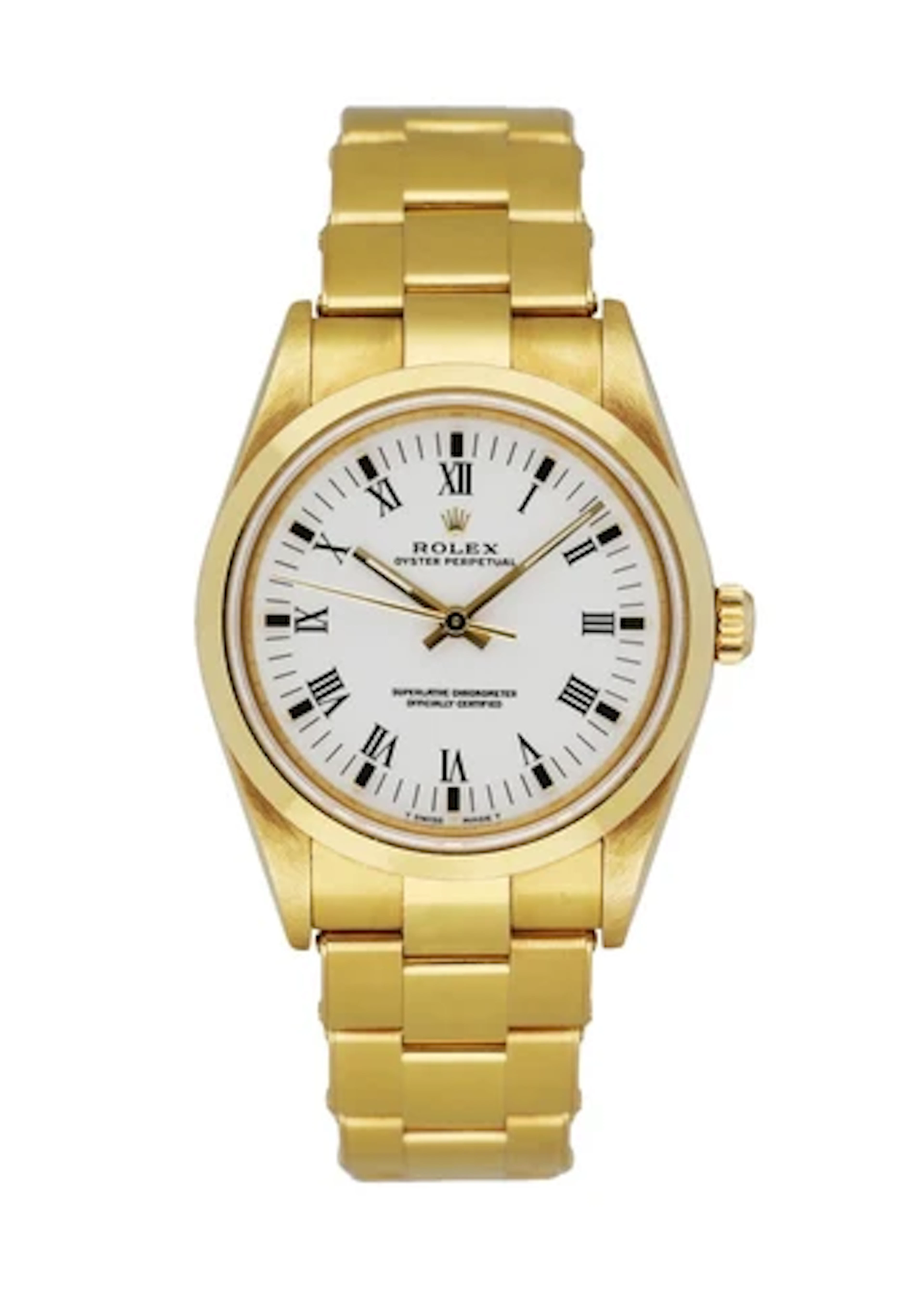 Rolex Oyster Perpetual 14208 18K Yellow Gold Men's Watch Box & Papers
