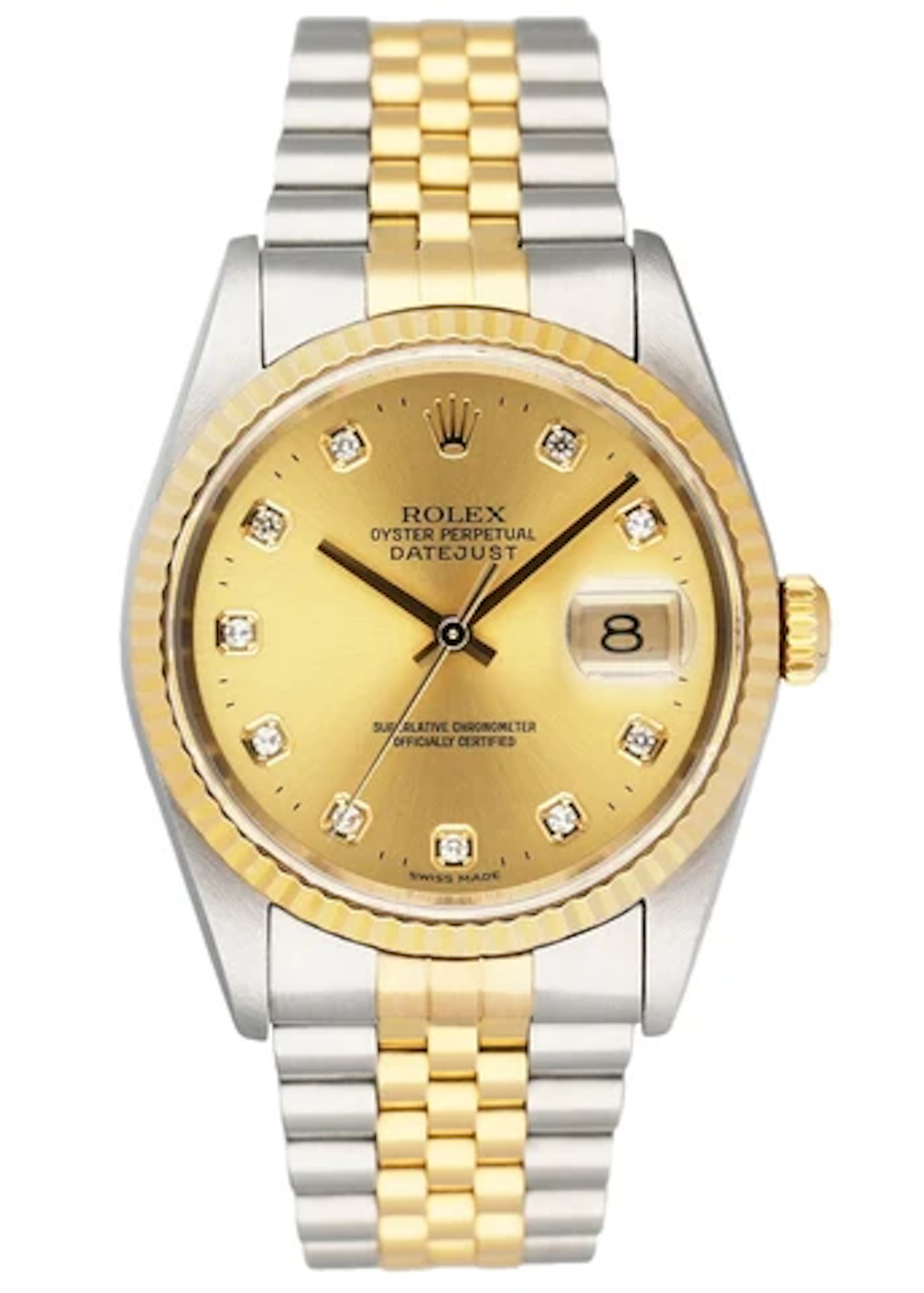 Rolex Datejust 16233 Diamond Dial Mens Watch