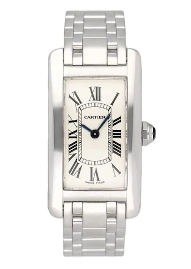 Cartier Tank Americaine Small W26019L1 White Gold Ladies Watch