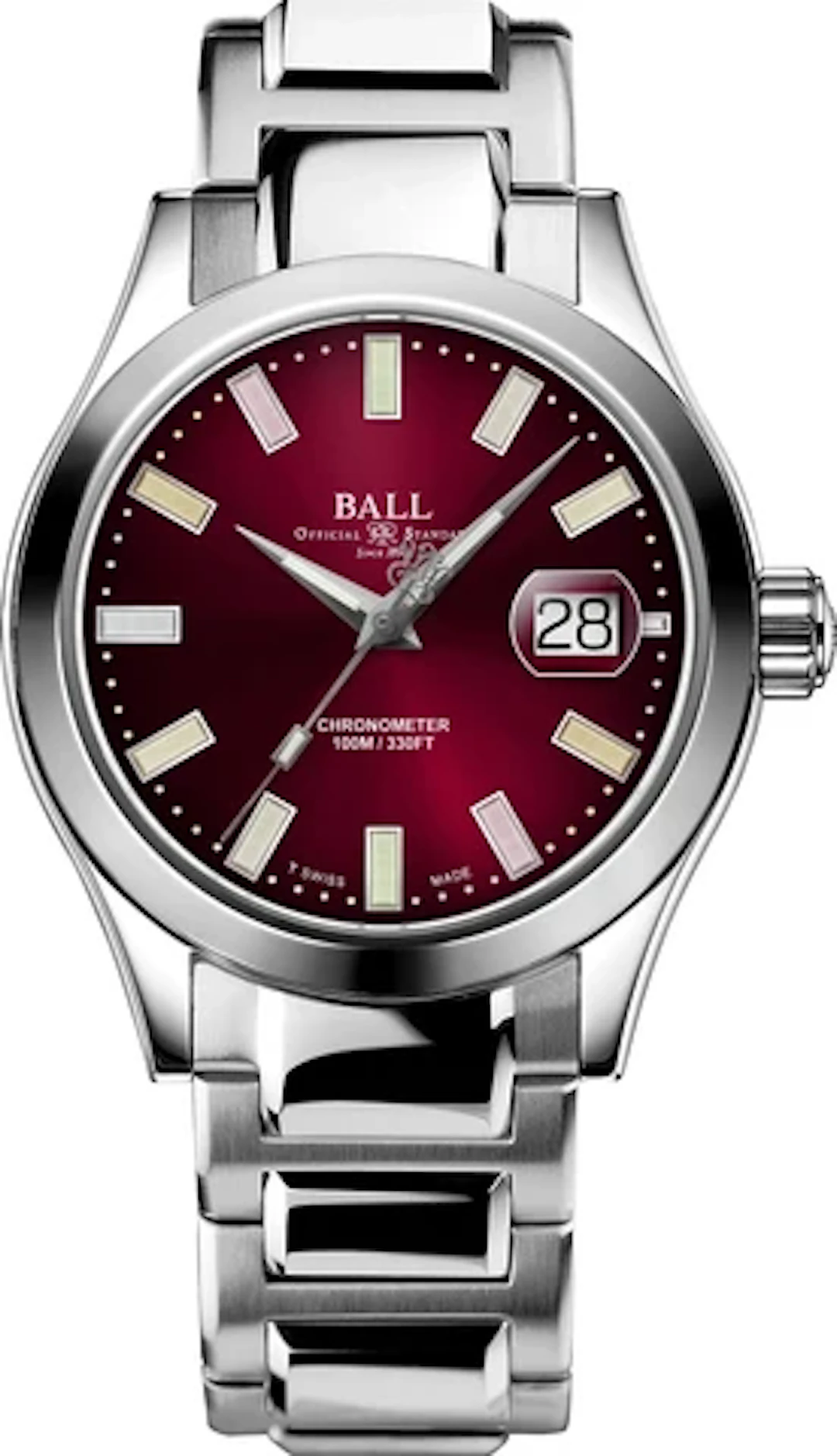 BALL Engineer III Marvelight Chronometer Burgundy Dial Rainbow Watch Box Papers