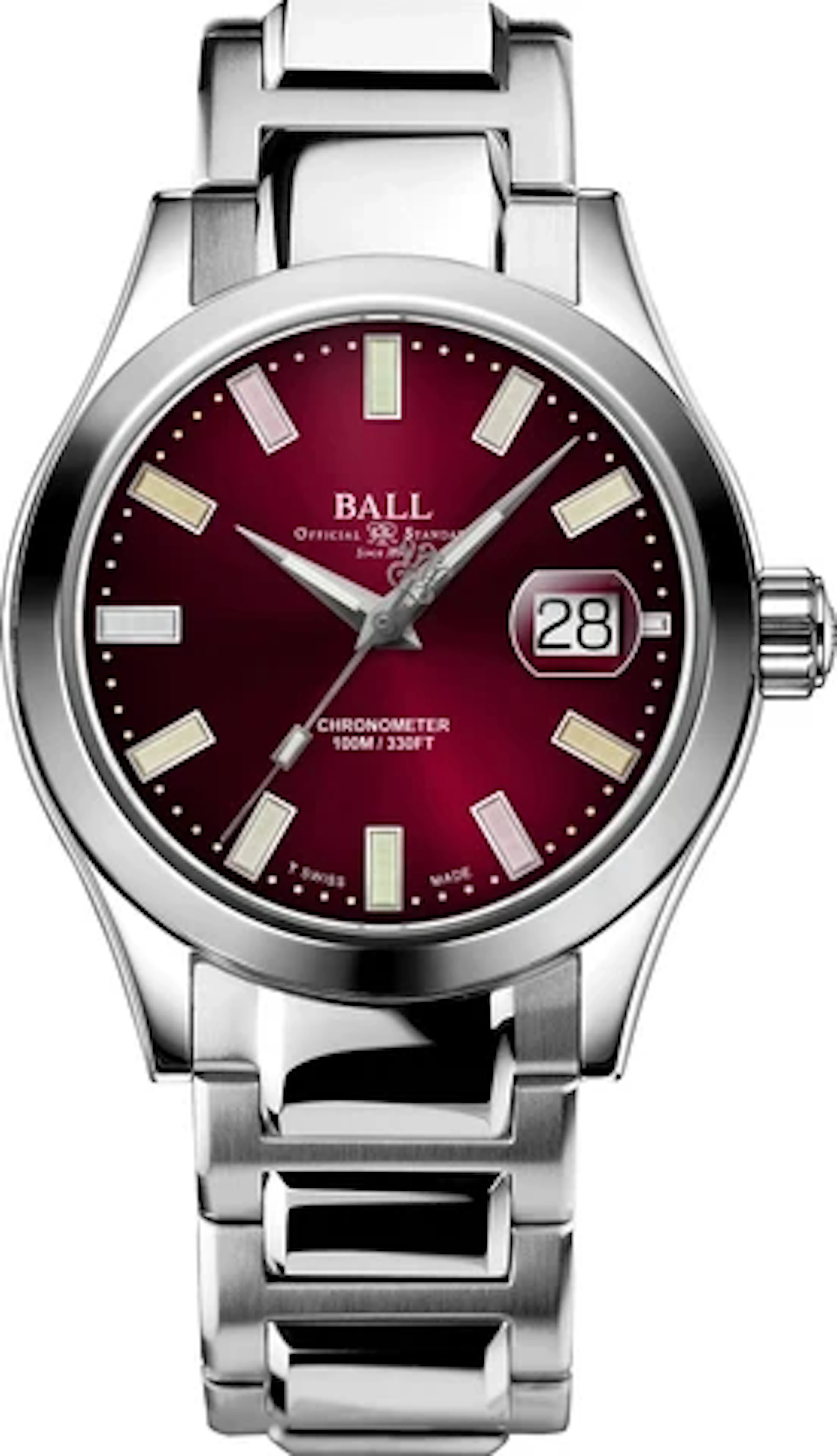 BALL Engineer III Marvelight Chronometer Burgundy Dial Rainbow Watch Box Papers