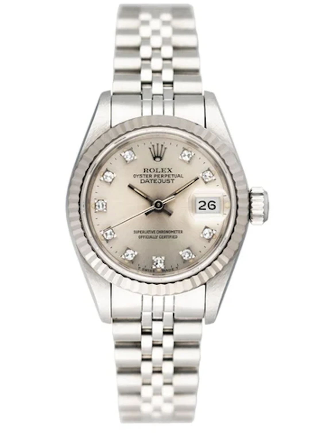 Rolex Datejust 69174 Diamond Dial Ladies Watch
