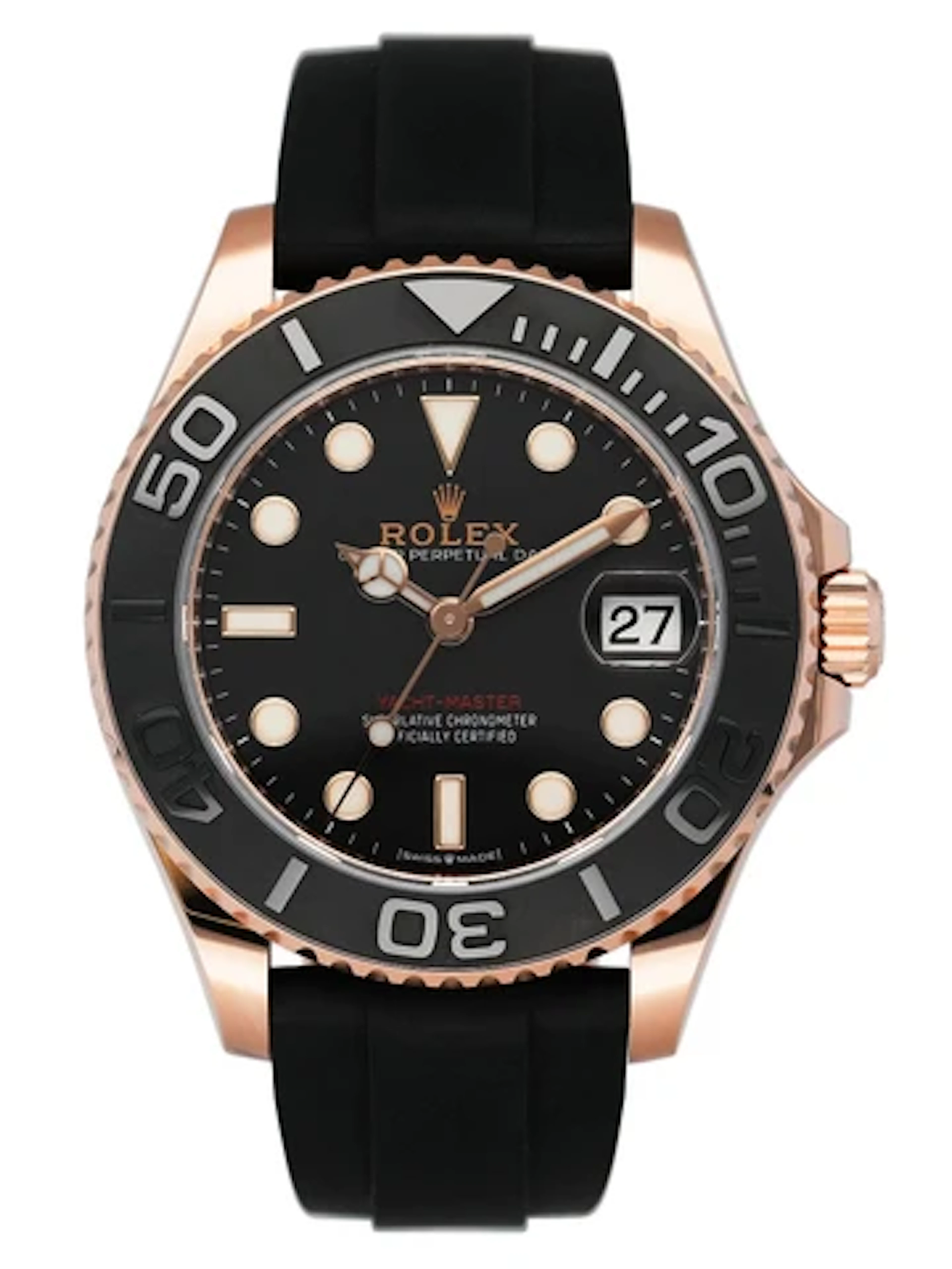Rolex Yacht-Master 268655 Black Dial 18K Rose Gold Watch Box Papers