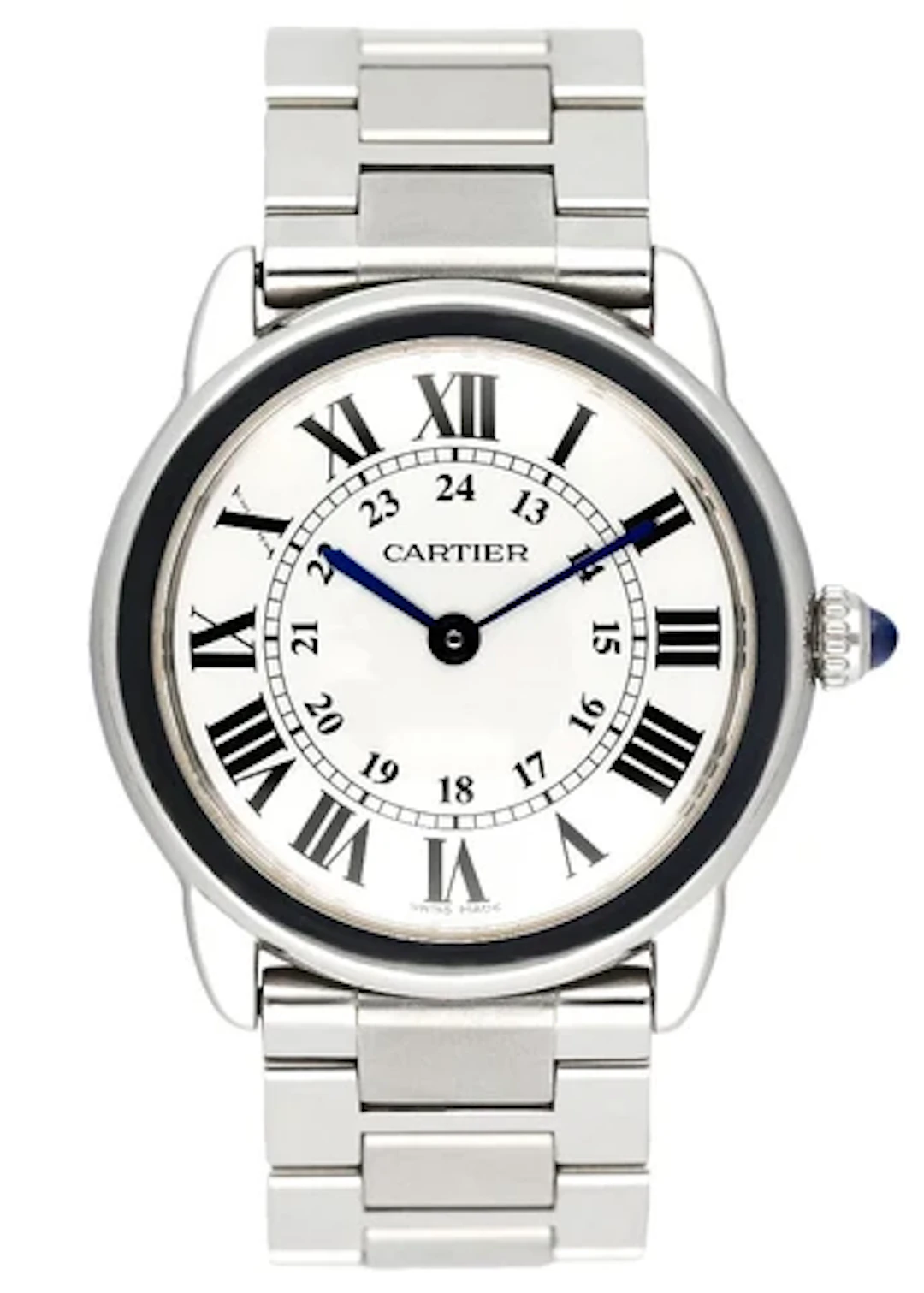 Cartier Ronde Solo W6701004 Silver Dial Steel Ladies Watch Box Papers