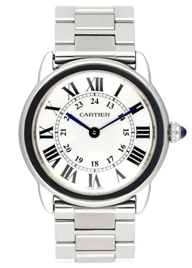 Cartier Ronde Solo W6701004 Silver Dial Steel Ladies Watch Box Papers