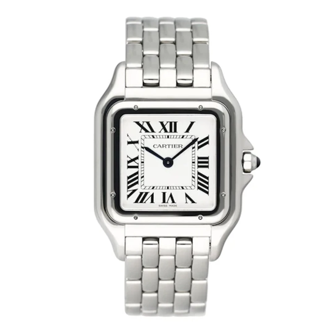 Cartier Panthere Large WSPN0016 Silver Dial Steel Mens Watch