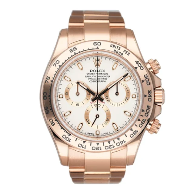 Rolex Daytona 116505 Ivory White Dial 18K Rose Gold Mens Watch Box Papers