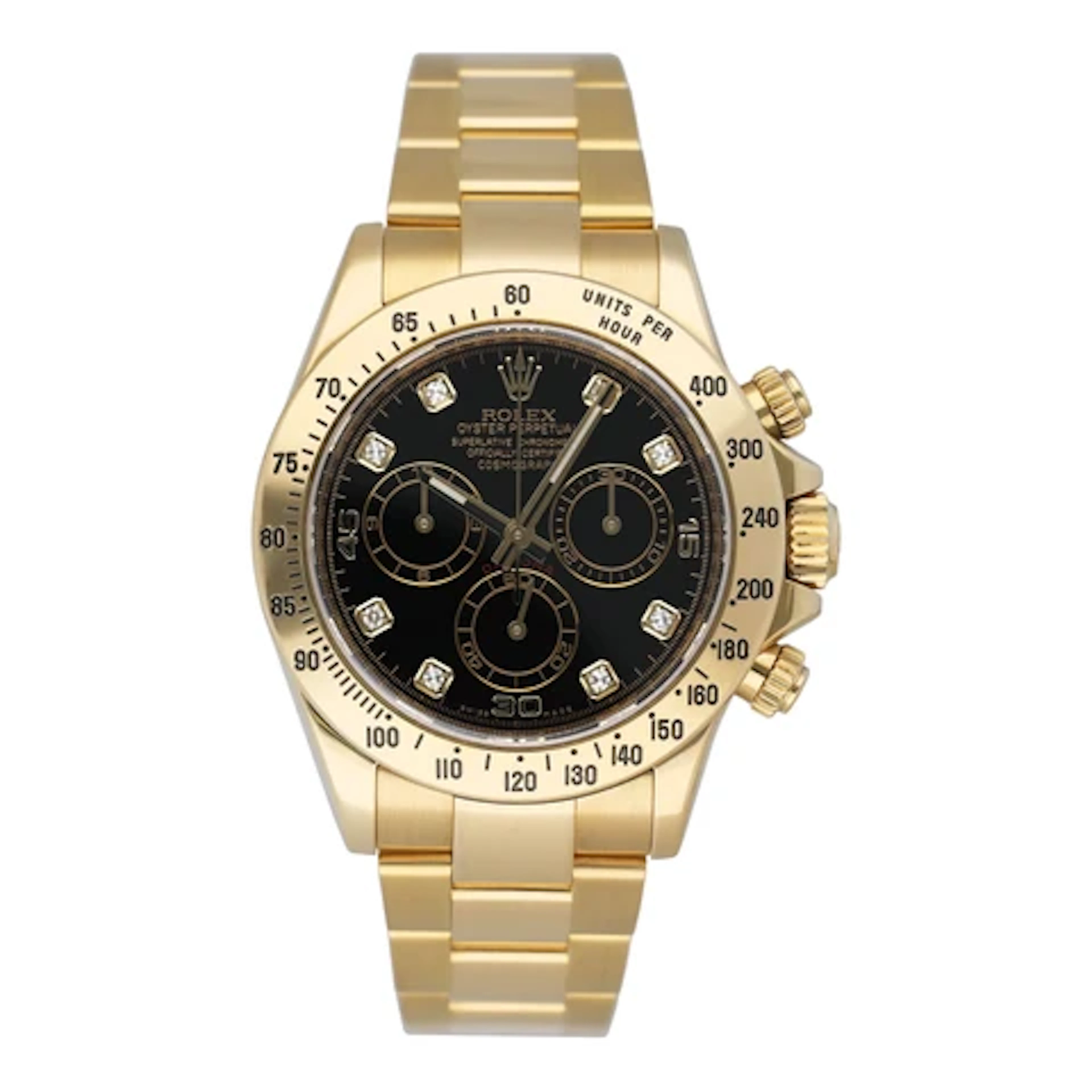 Rolex Daytona 116528 Diamond Black Dial Mens Watch