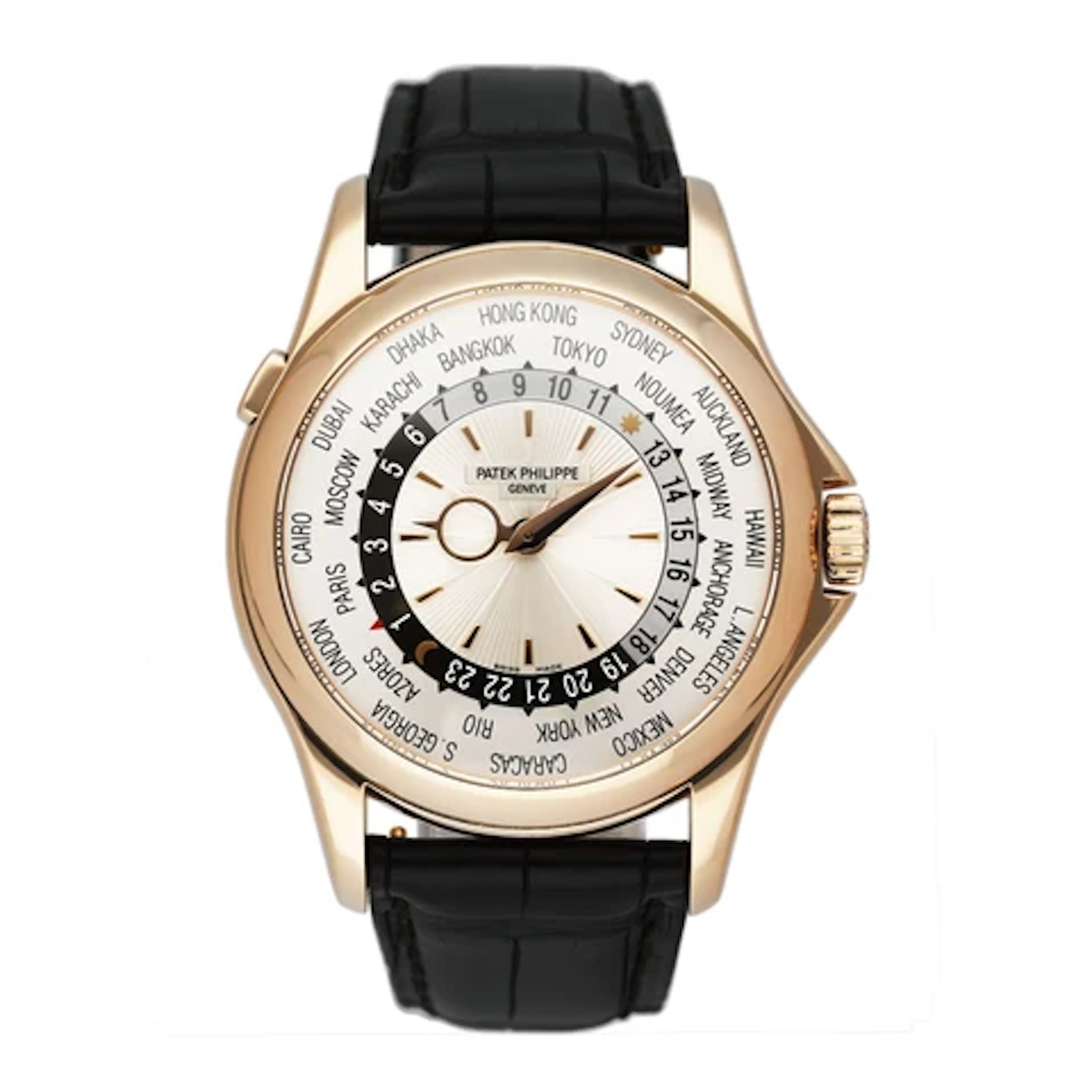 Patek Philippe World Time 5130R 18K Rose Gold Mens Watch Box Papers