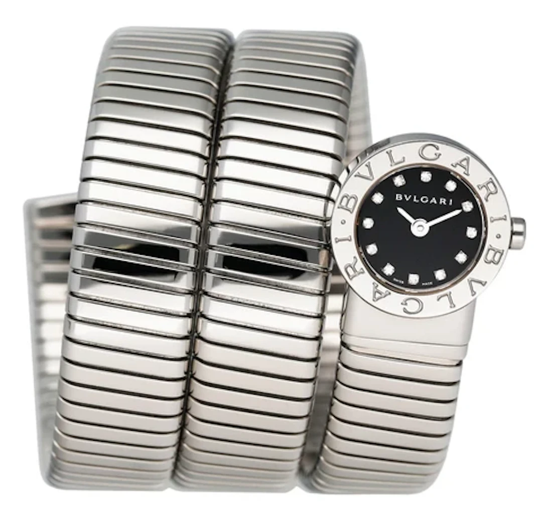 Bvlgari Serpenti Tubogas BB 19 1TS Diamond Dial Steel Ladies Watch