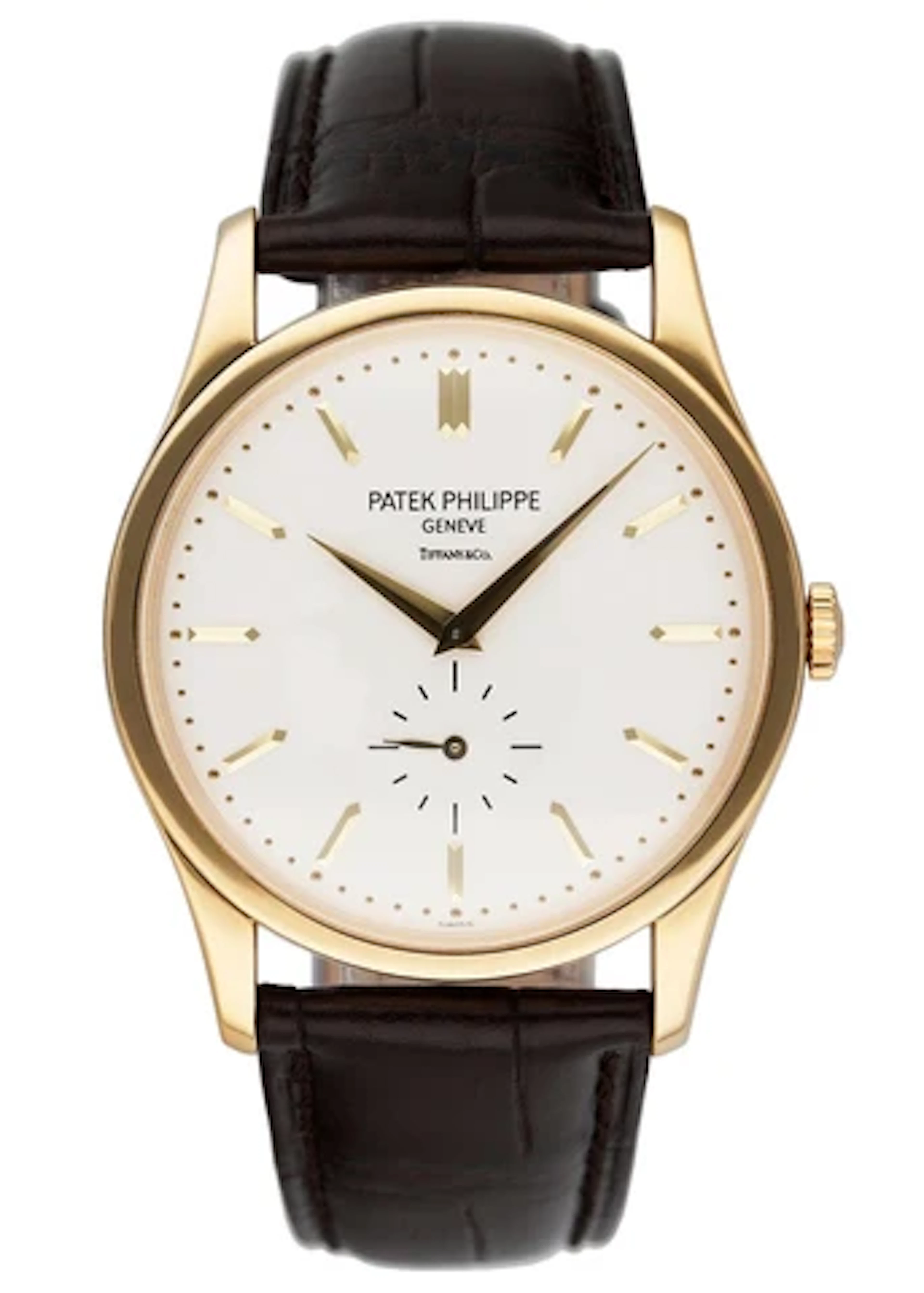 Patek Philippe Calatrava 5196J Tiffany Dial 18K Yellow Gold Mens Watch