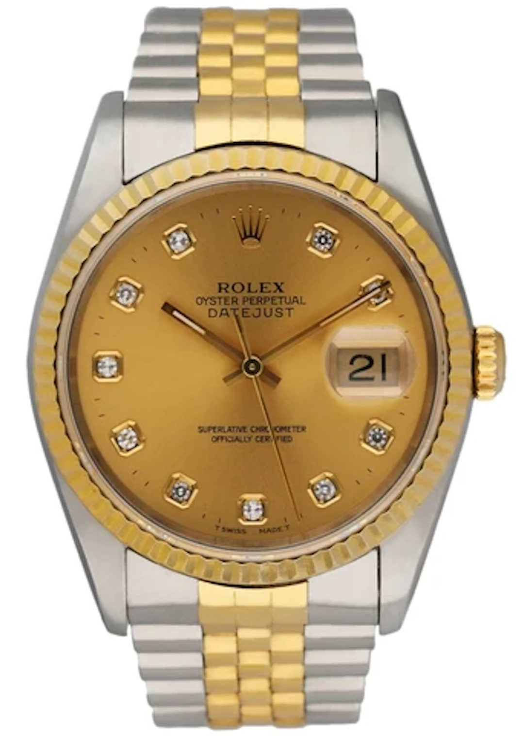 Rolex Datejust 16233 Diamond Dial Mens Watch