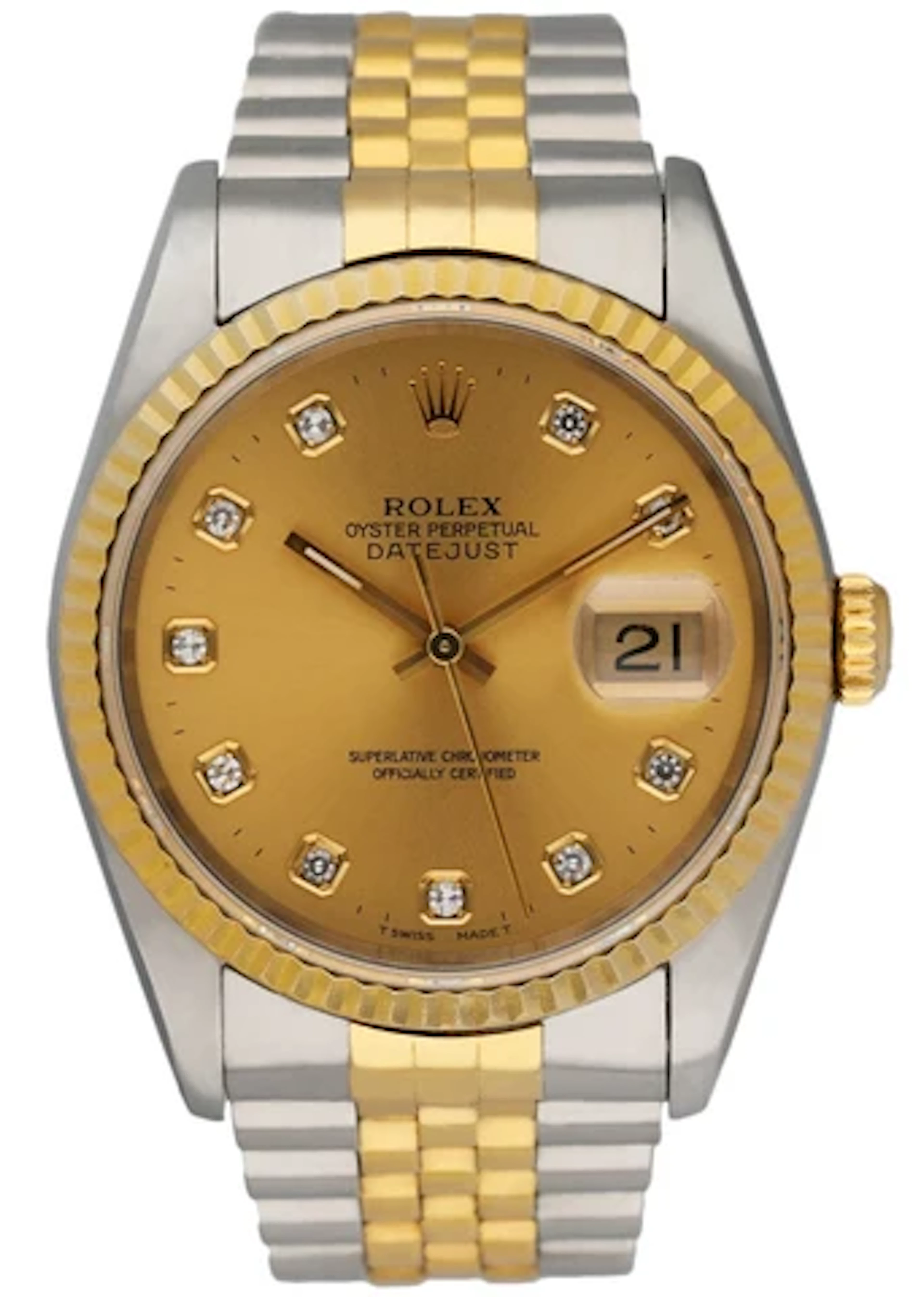 Rolex Datejust 16233 Diamond Dial Mens Watch