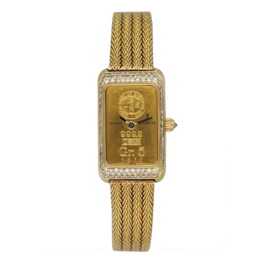 Corum 5 Gram Yellow Gold Ingot 46300 Diamond Ladies Watch