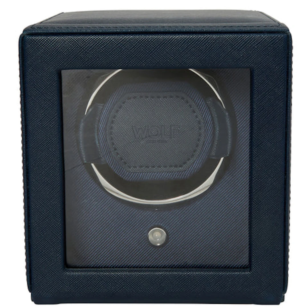 Cub Single Watch Winder with Cover - Navy