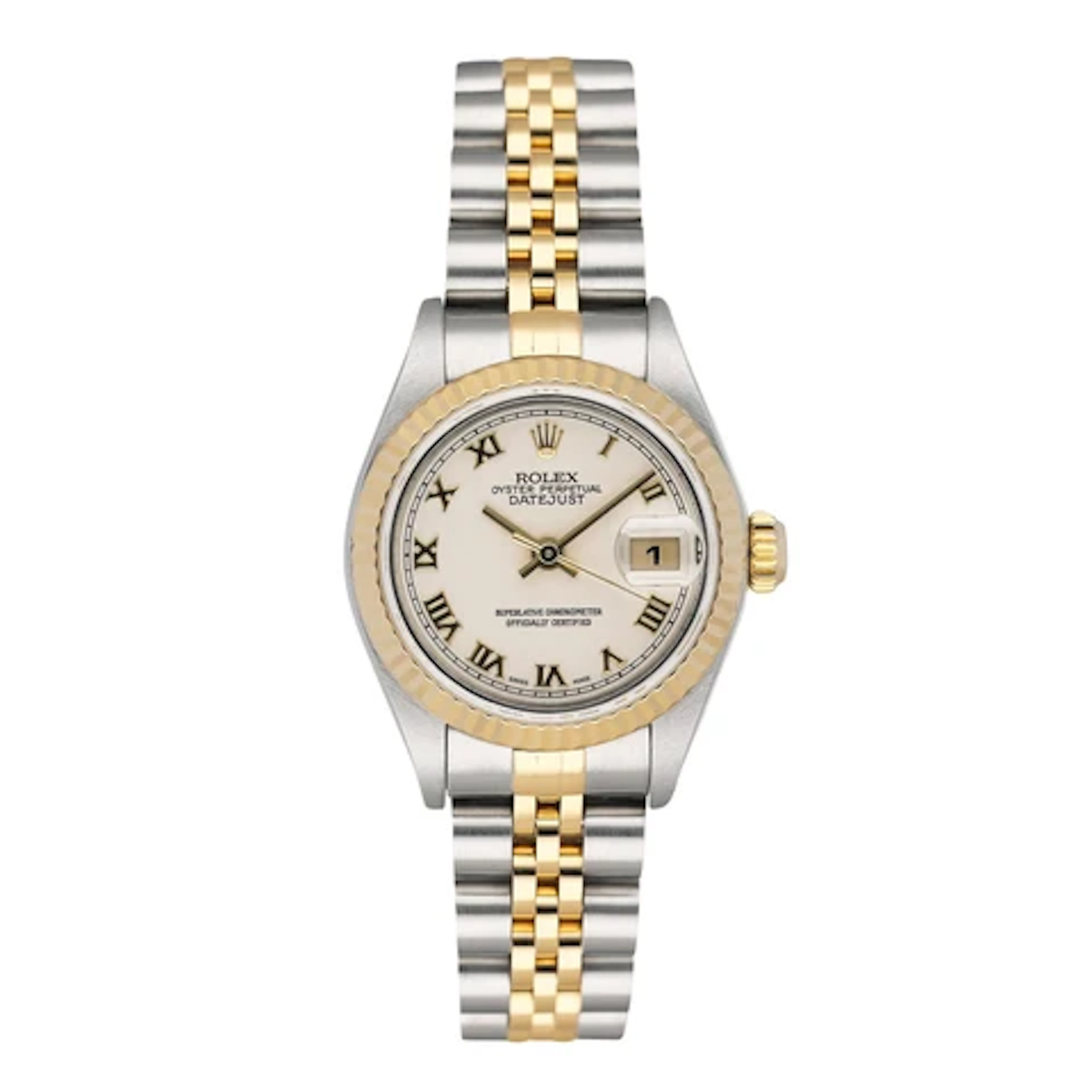 Rolex Datejust 179173 Ivory Pyramid Dial Ladies Watch Box Papers