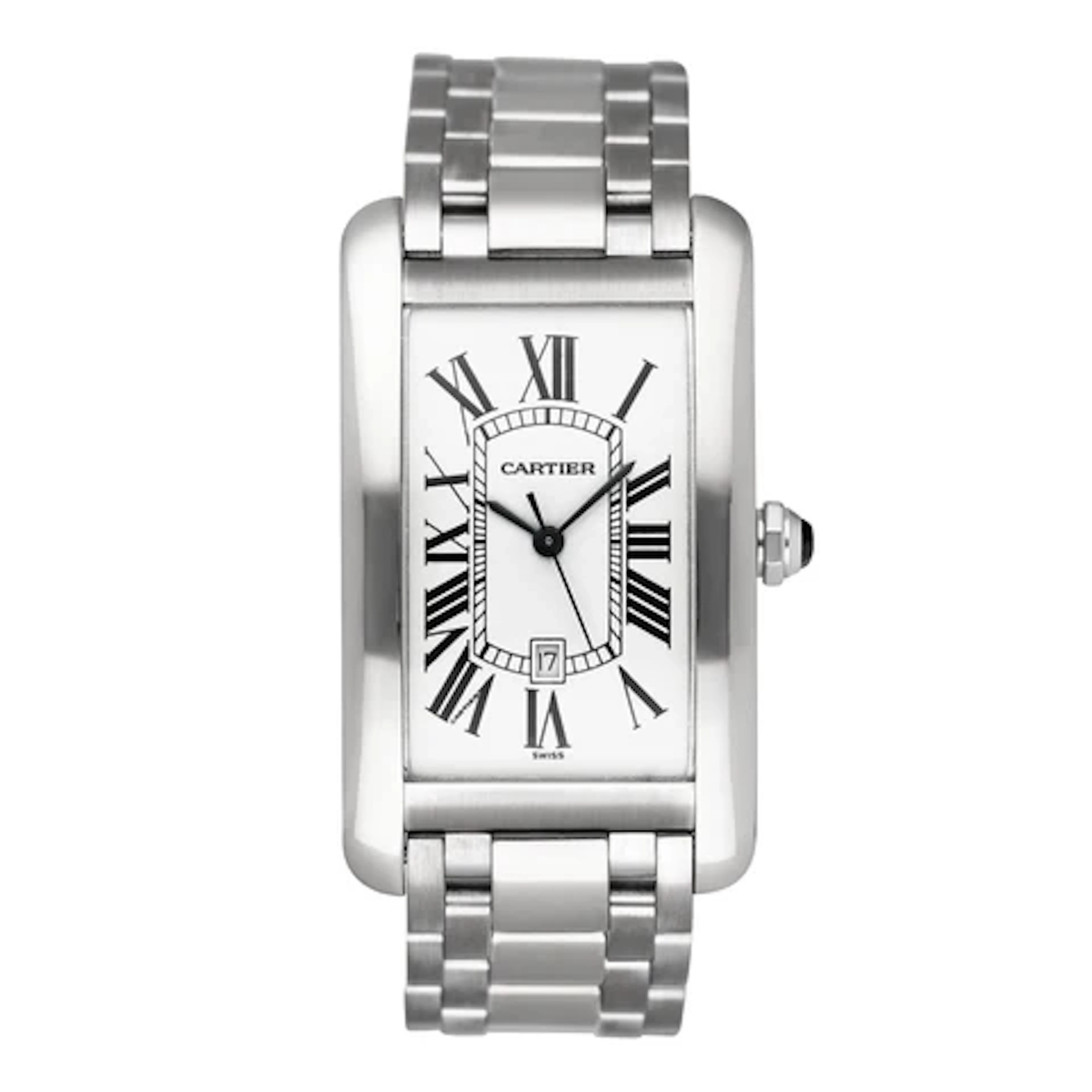 Cartier Tank Americaine Large W2603256 18K White Gold Mens Watch
