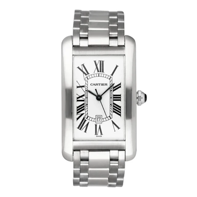 Cartier Tank Americaine Large W2603256 18K White Gold Mens Watch