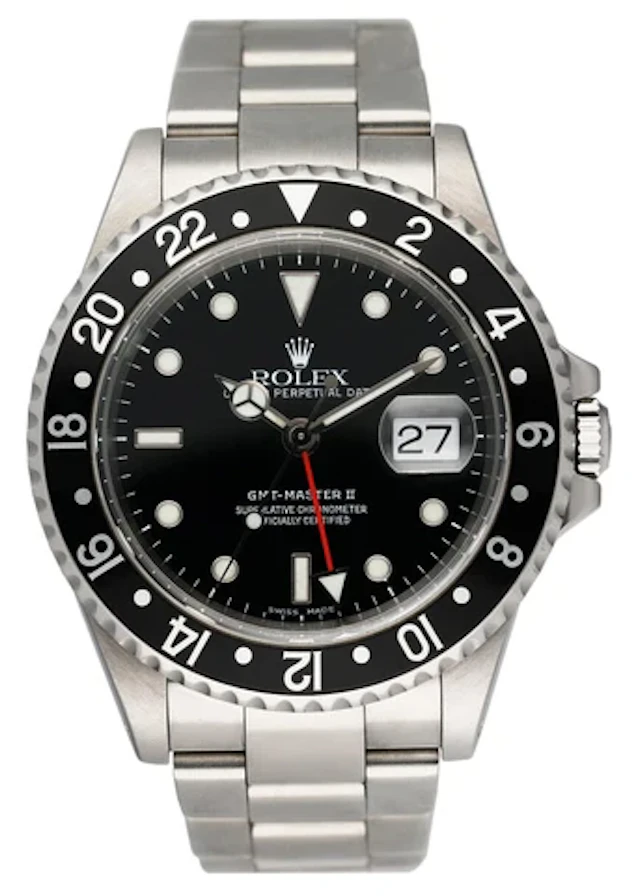 Rolex GMT Master II 16710 Stainless Steel Mens Watch Box Papers
