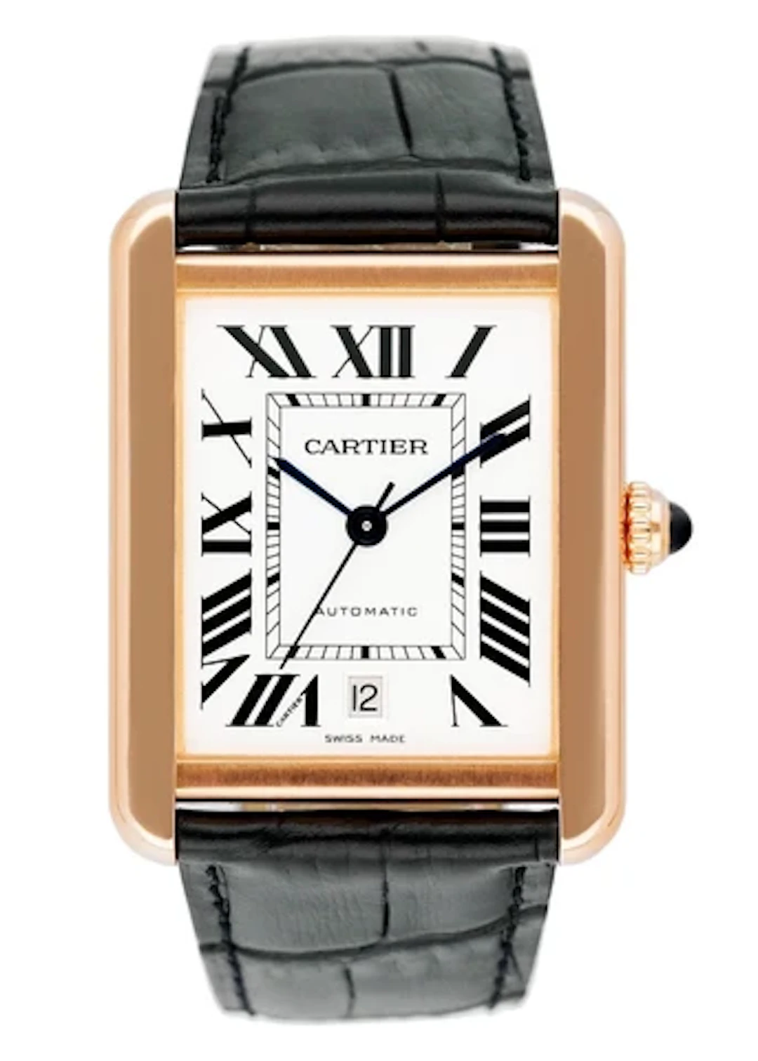 Cartier Tank Solo XL W5200026 18K Rose Gold Mens Watch