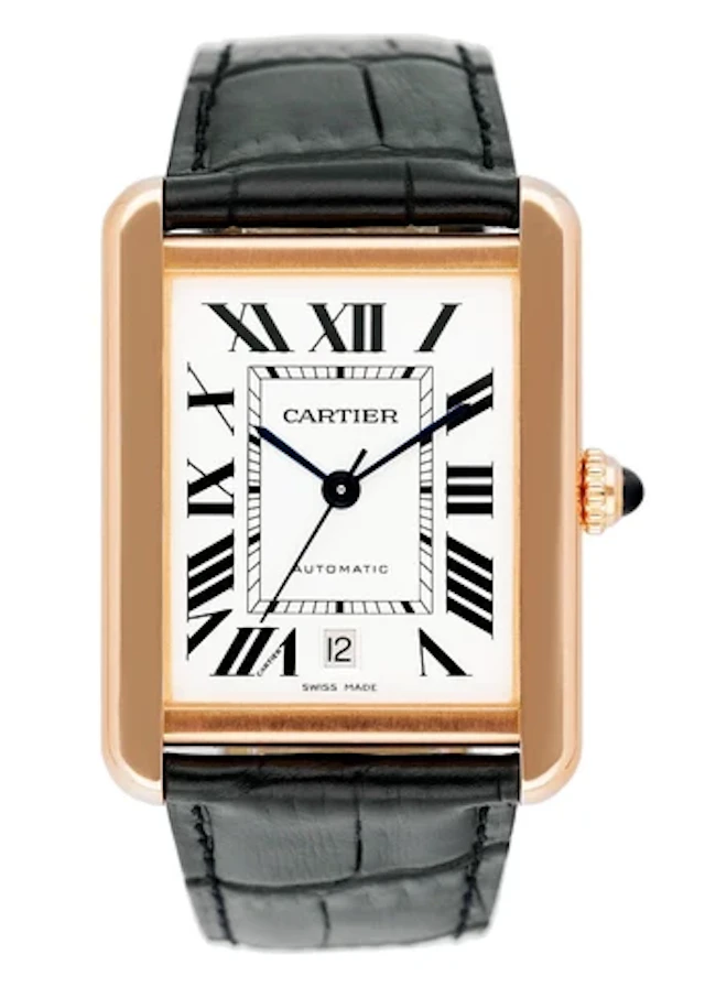 Cartier Tank Solo XL W5200026 18K Rose Gold Mens Watch