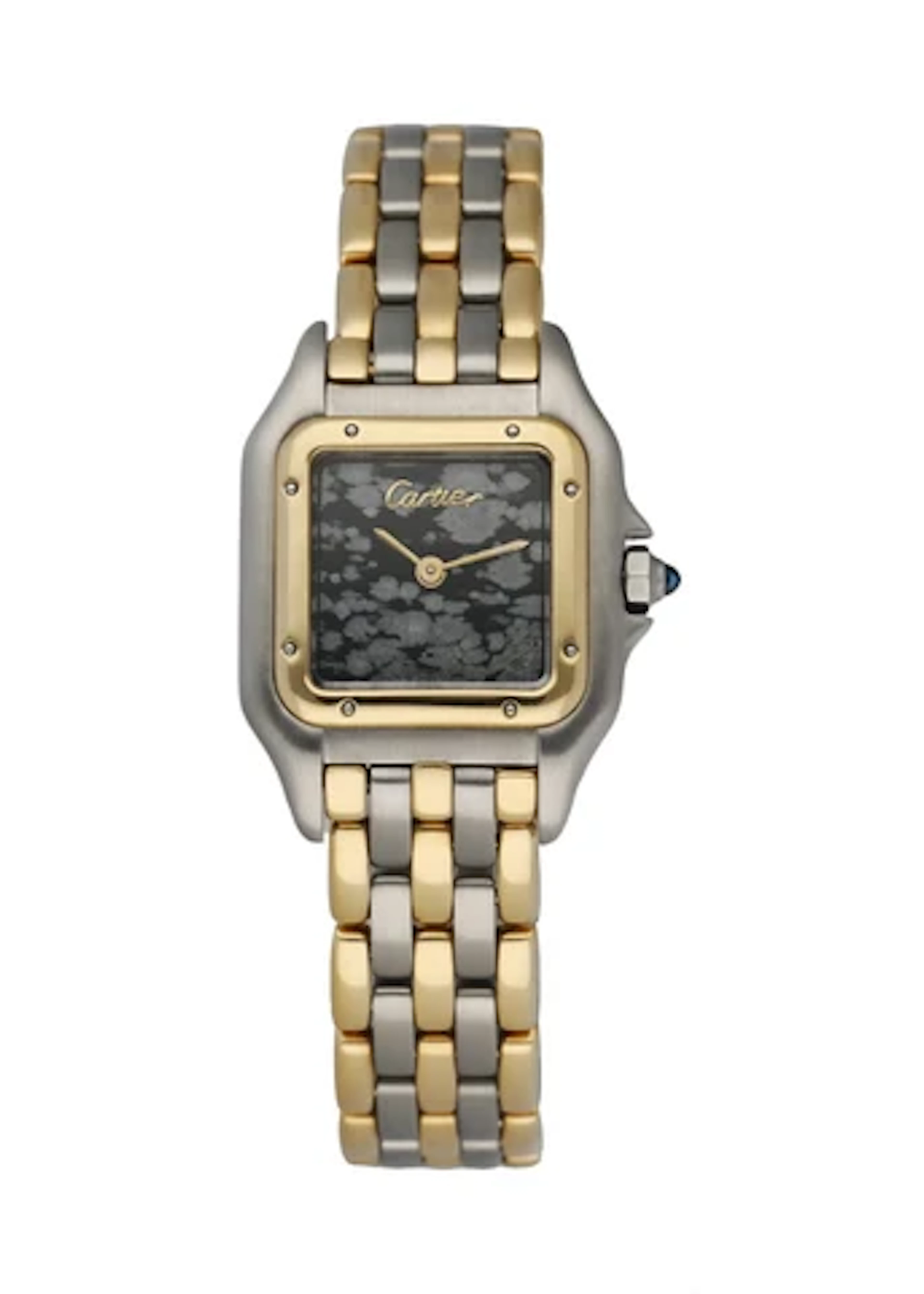 Cartier Panthere Three Row Quartz Obsidian Dial Ladies Watch