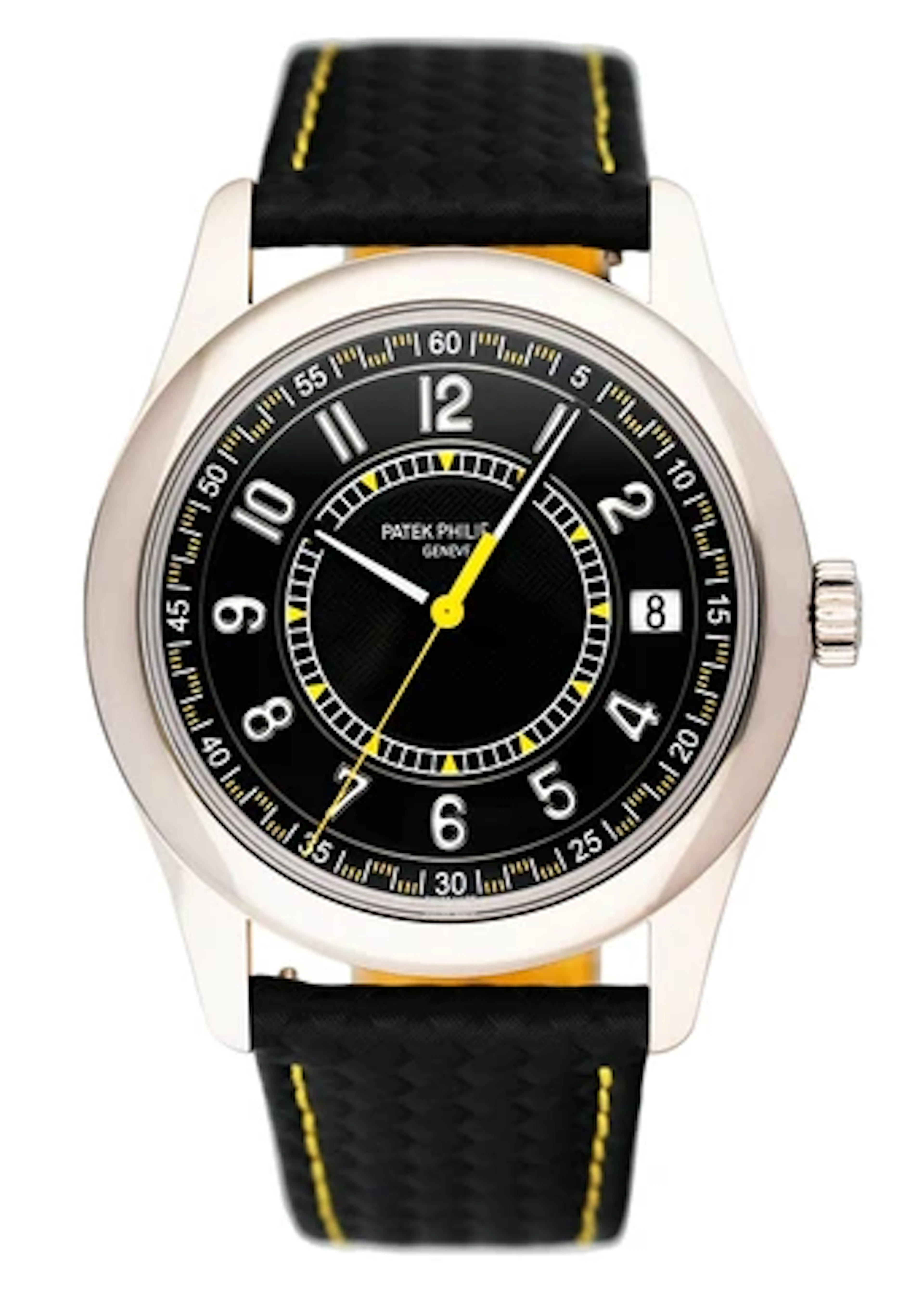 Patek Philippe Calatrava 6007G Yellow Dial Mens Watch Box Papers