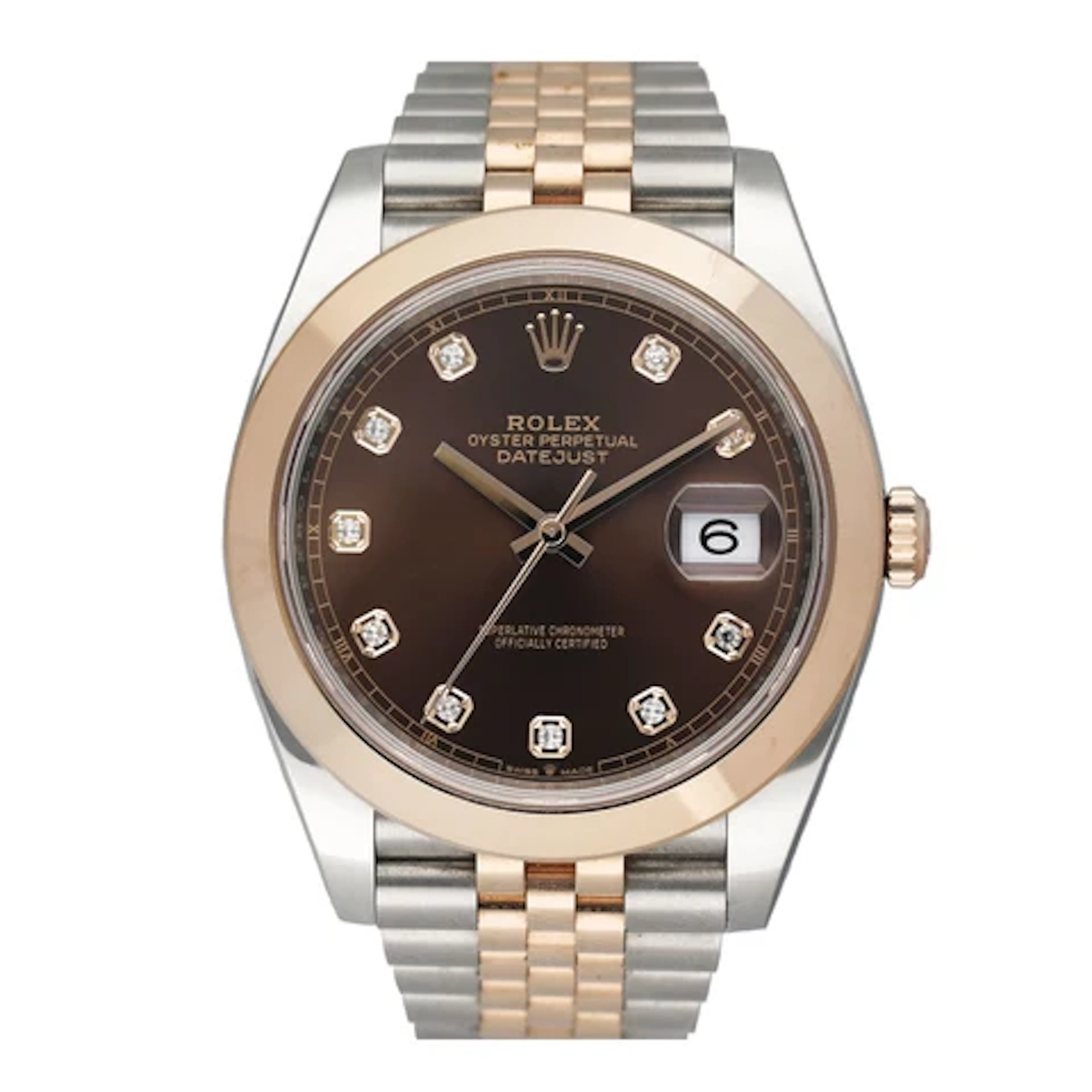 Rolex Datejust 41 126301 Diamond Chocolate Dial Mens Watch Box Papers