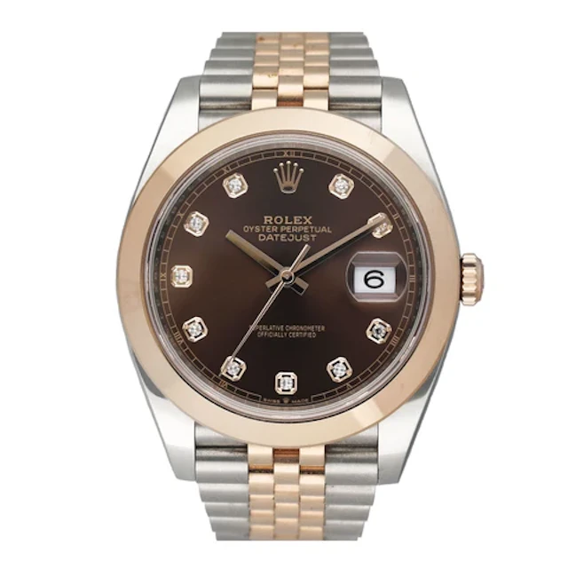 Rolex Datejust 41 126301 Diamond Chocolate Dial Mens Watch Box Papers