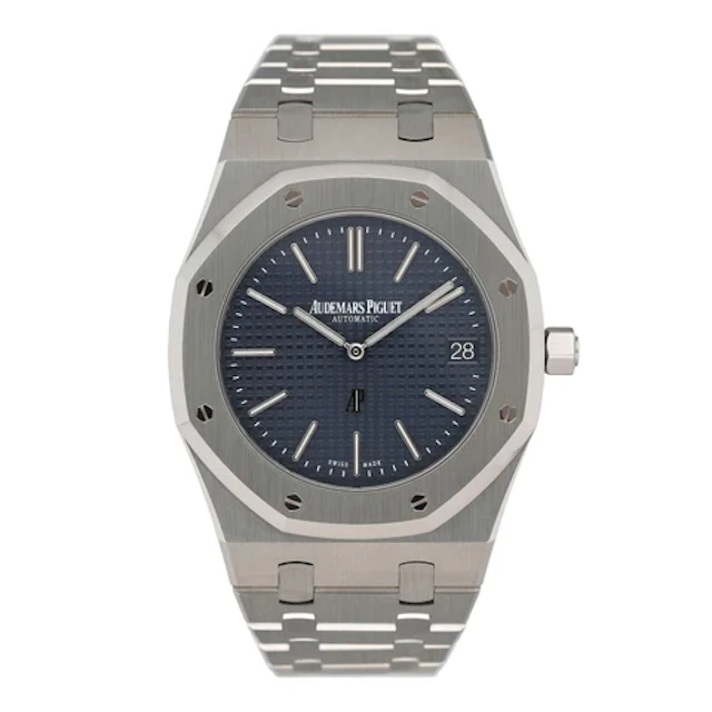 Audemars Piguet Royal Oak 15202ST Blue Dial Mens Watch Box Papers